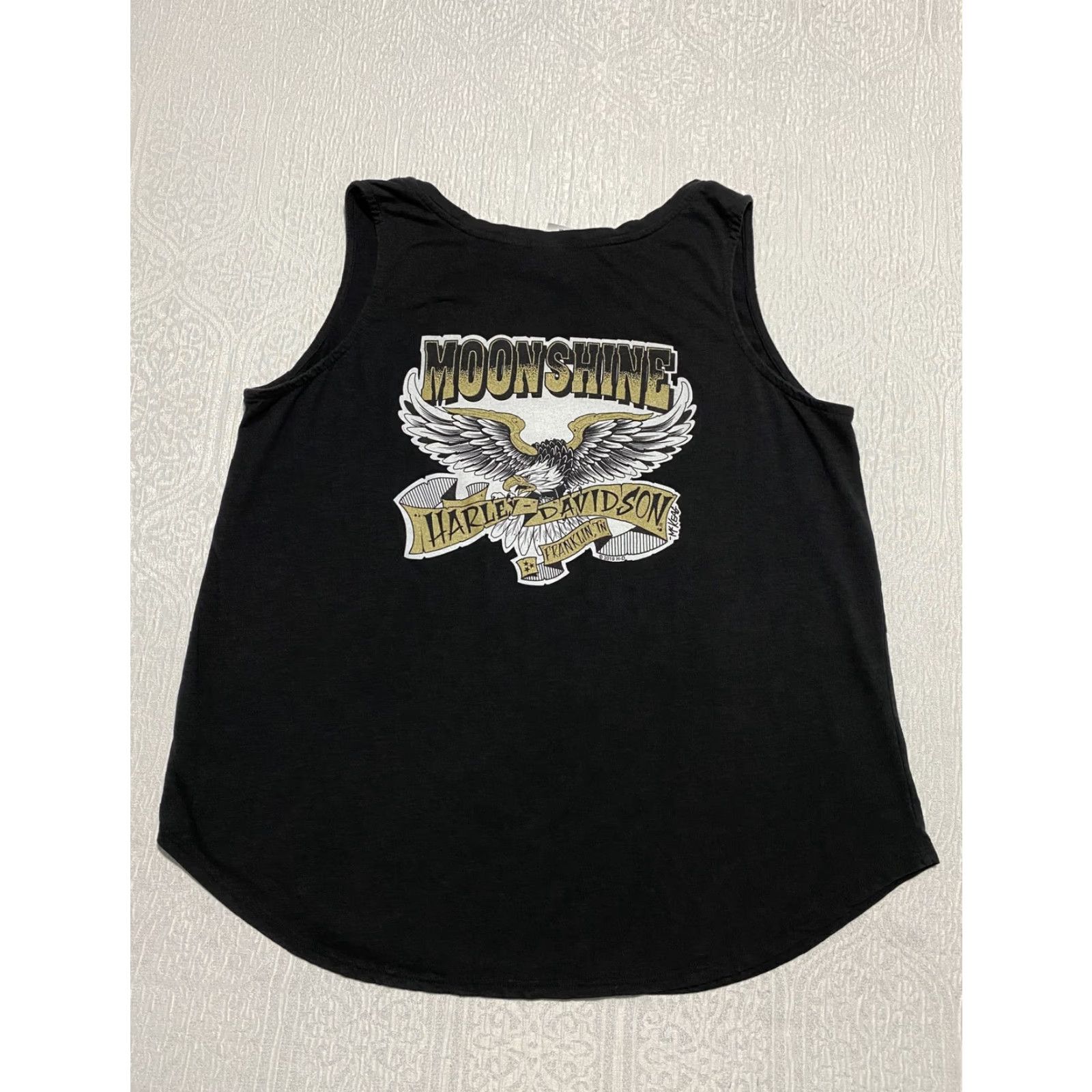 Harley Davidson Harley-Davidson Shirt Womens 2X Black Moonshine Franklin TN Eagle Tank Top Biker Size XXL / US 16-18 / IT 52-54 - 2 Thumbnail