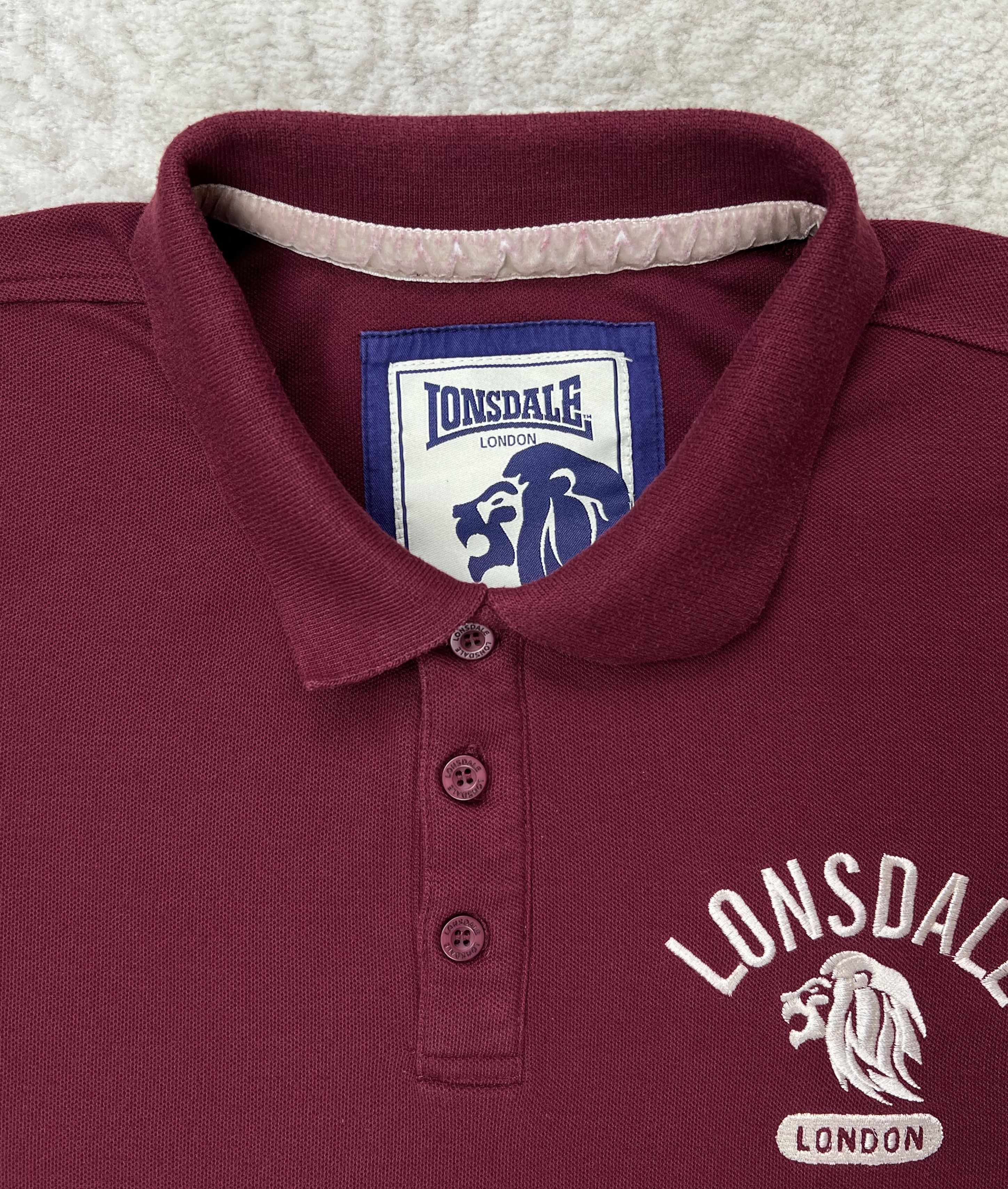 Lonsdale Lonsdale London Burgundy Polo Shirt Embroidered Logo Size US M / EU 48-50 / 2 - 3 Thumbnail