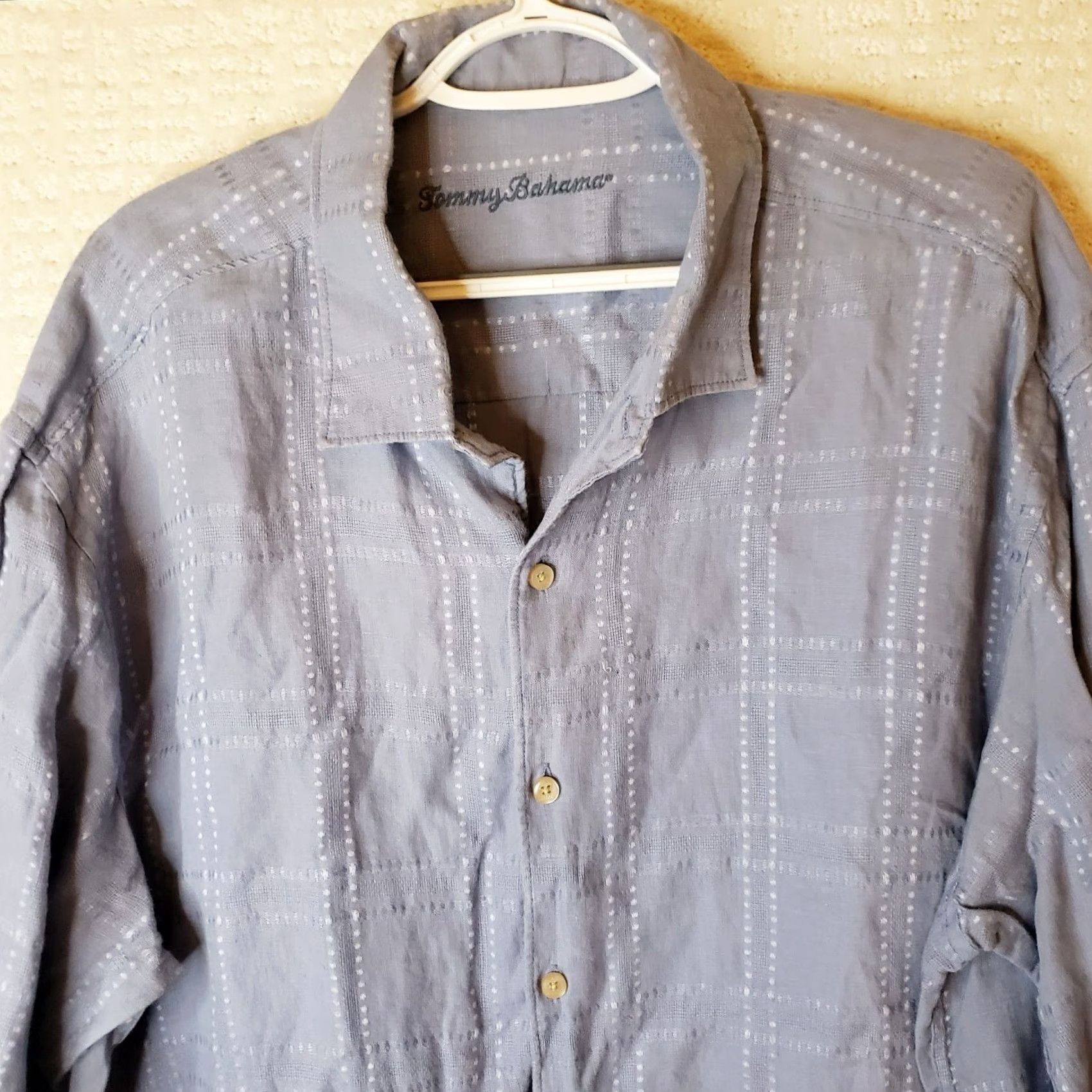 Tommy Bahama VINTAGE Tommy Bahama Shirt 2XL Button-Down Long Sleeve Blue 100% Linen Relaxed Mens Shirt Size US XXL / EU 58 / 5 - 3 Thumbnail