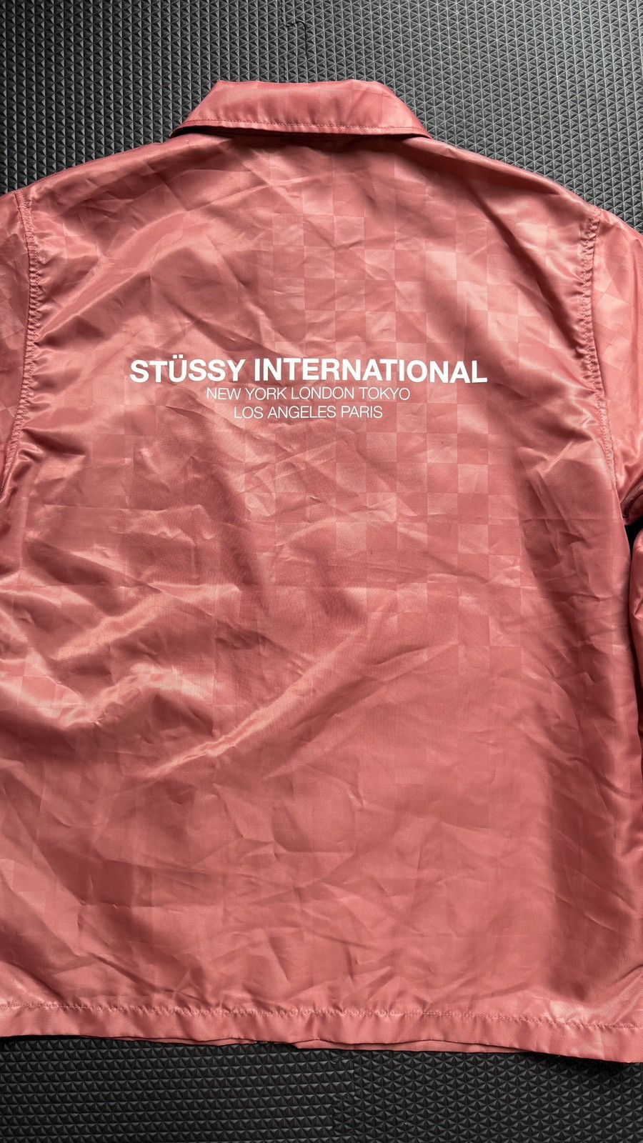 Stussy Stüssy International Checker Satin Coach Jacket Coral Pink L Size US L / EU 52-54 / 3 - 4 Thumbnail