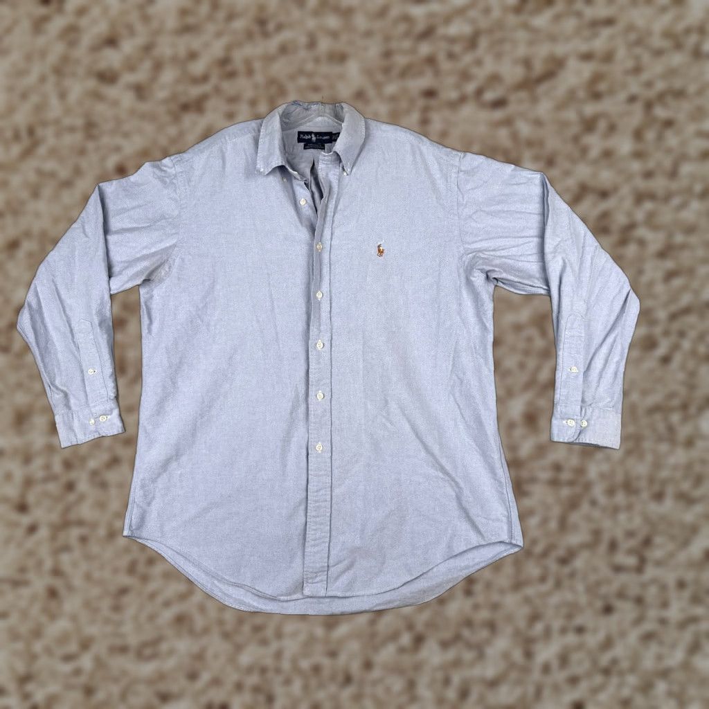 Polo Ralph Lauren VINTAGE Polo Ralph Lauren Men’s Shirt Long Sleeve Cotton Blue 16.5 Casual Fall Winter Size US L / EU 52-54 / 3 - 1 Thumbnail