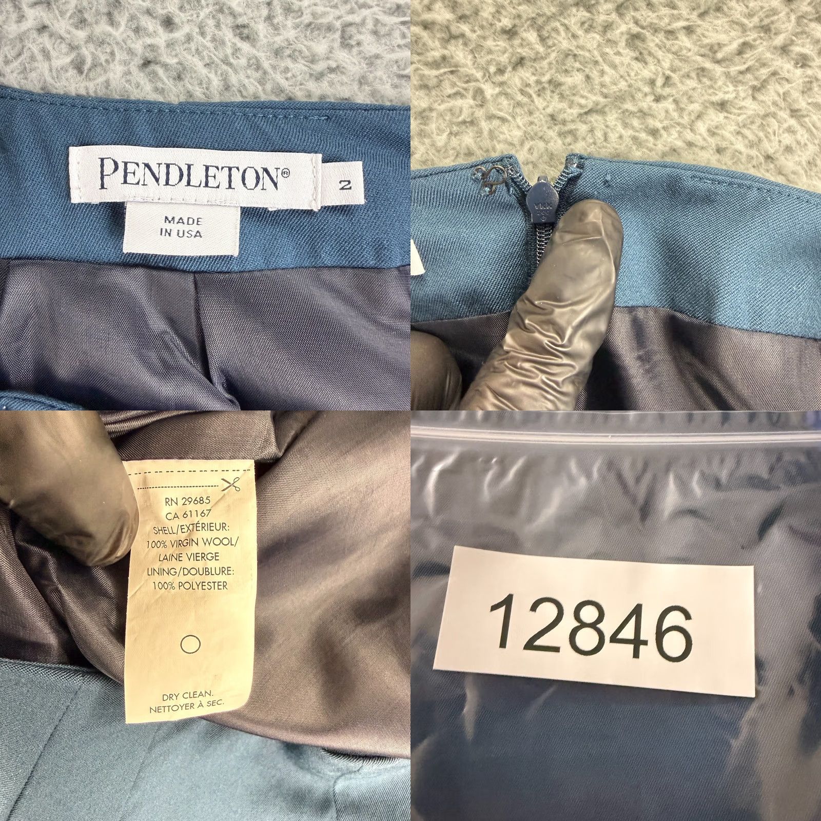Pendleton Pendleton A-Line Skirt Womens Size 2 Blue 100% Wool Made in USA VTG Lined Skirt Size 26" / US 2 / IT 38 - 8 Thumbnail