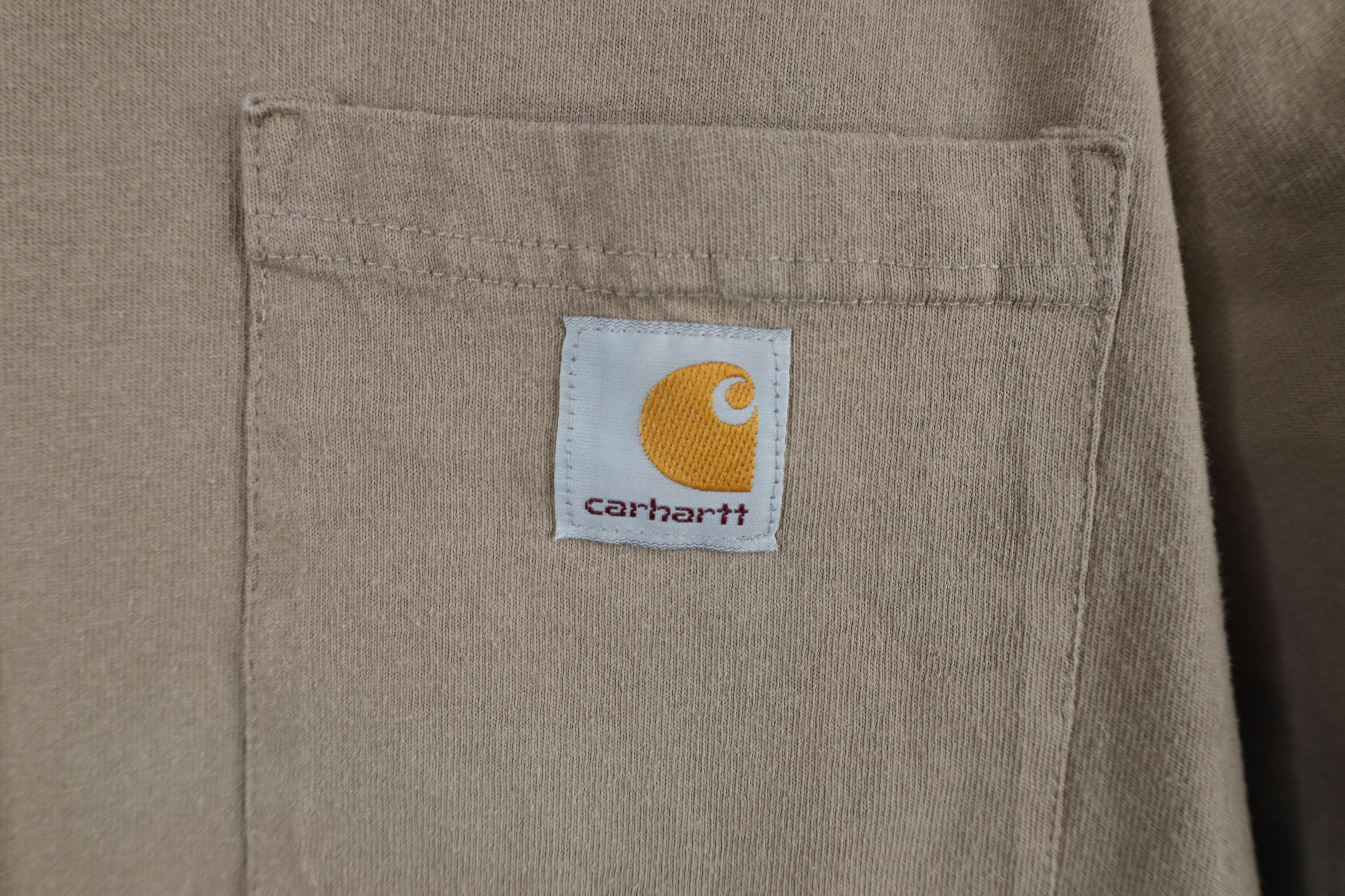 Carhartt × Vintage Vintage Y2K Carhartt Spell Out Pocket T-Shirt Desert Brown Size US L / EU 52-54 / 3 - 4 Thumbnail