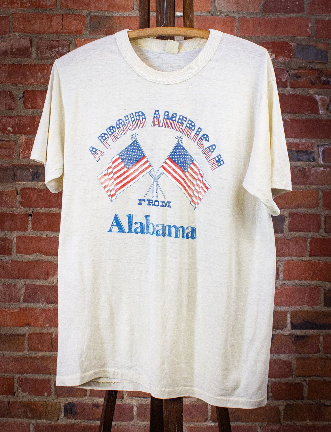 Vintage Vintage Proud American From Alabama Graphic T Shirt 80s Size US L / EU 52-54 / 3 - 1 Thumbnail