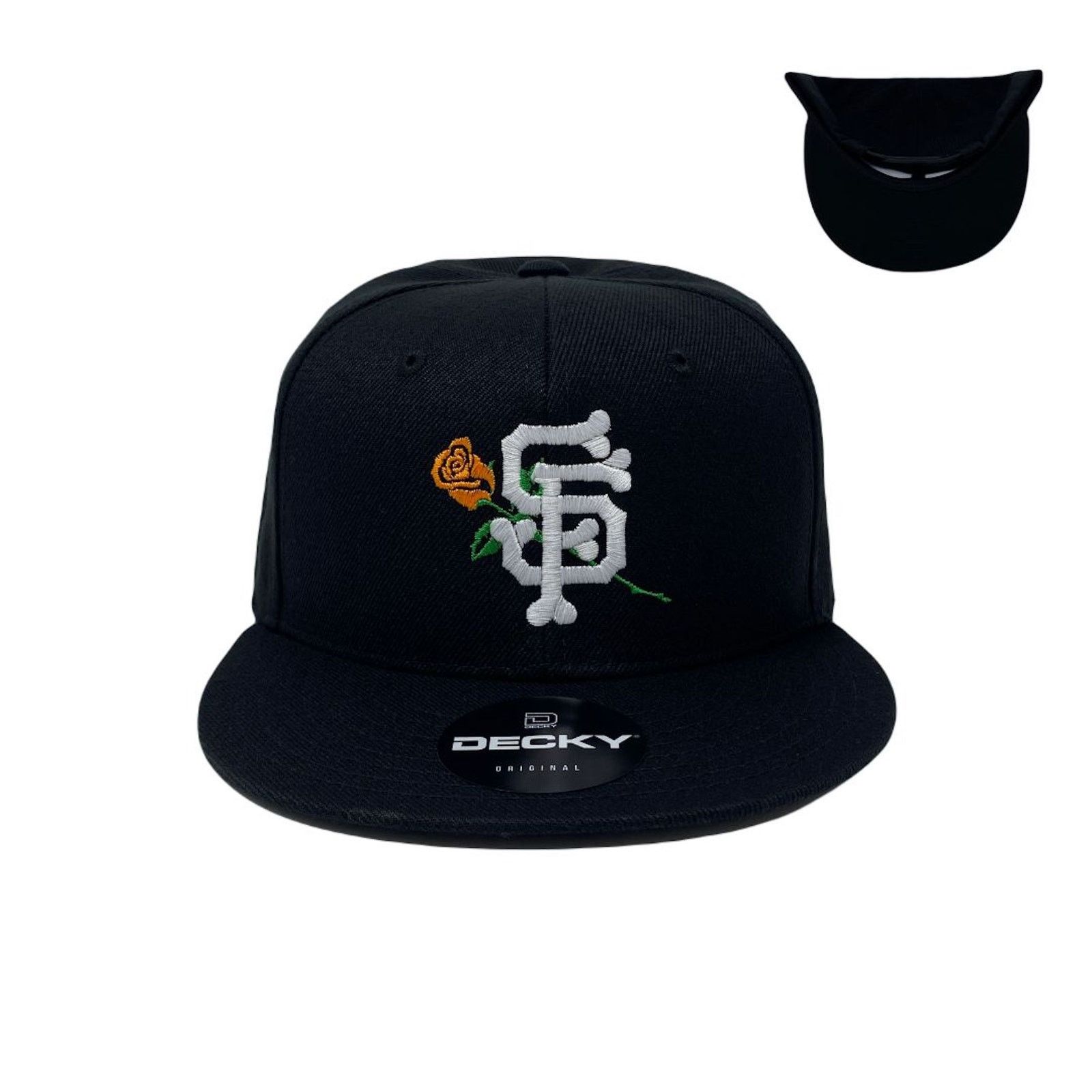 Other San Francisco Bone Rose Snapback Hat All Black Size ONE SIZE - 1 Thumbnail