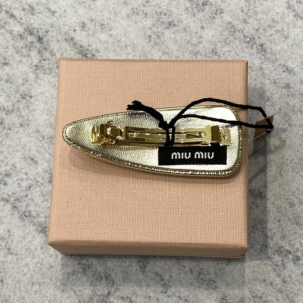 Miu Miu MIU MIU Nappa Leather Hair Clip PYRITE Size ONE SIZE - 2 Thumbnail
