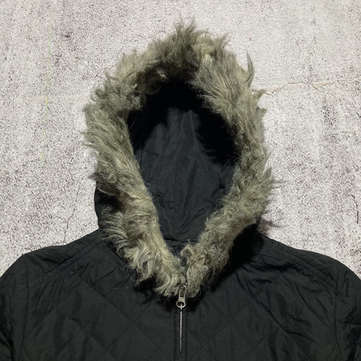 Uniqlo 2000s Uniqlo Winter Quilted Fur Trim Jacket Punk Style Size L / US 10 / IT 46 - 3 Thumbnail
