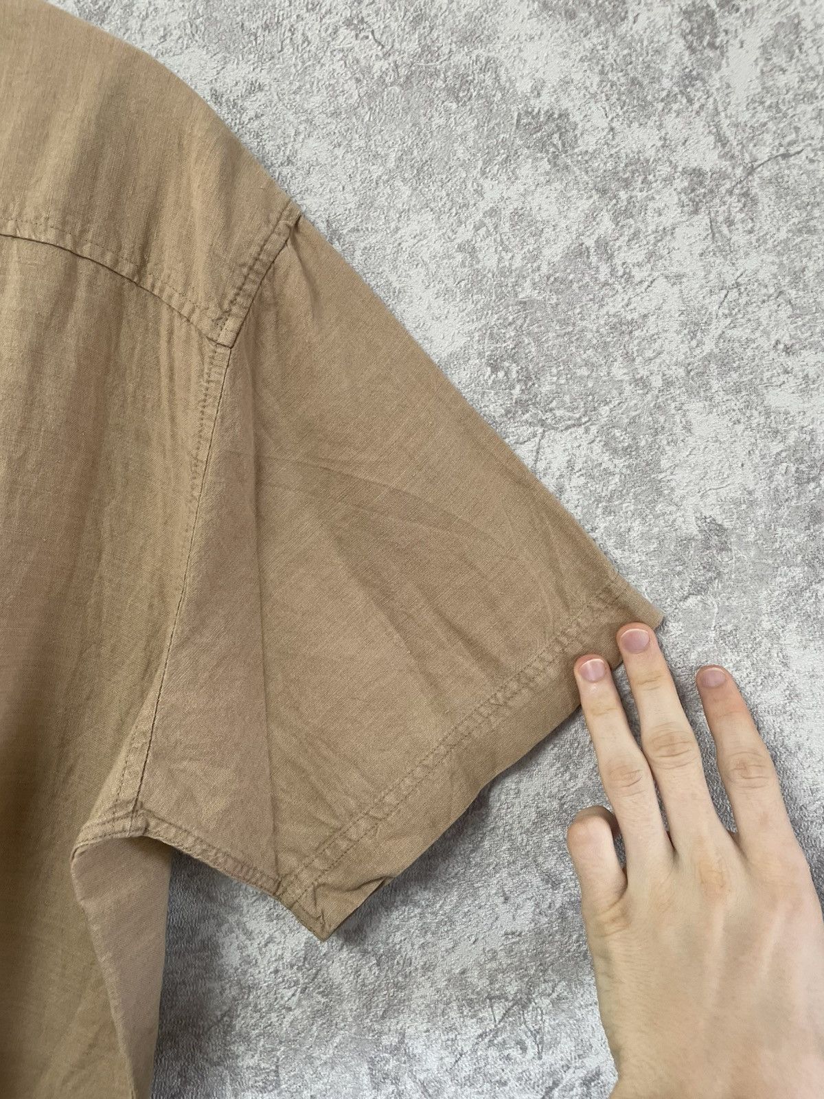 Balmain Balmain Linen/Cotton Brown Short Sleeve Shirt Button Up Size US XL / EU 56 / 4 - 15 Thumbnail