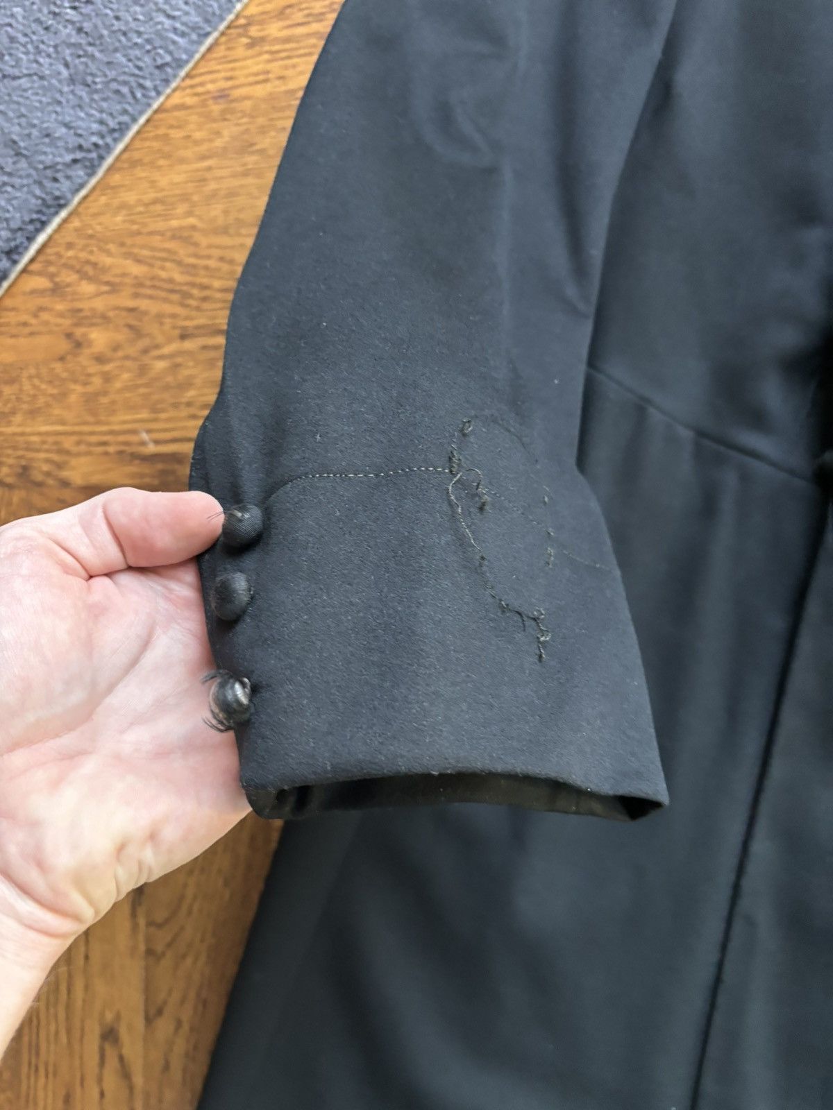 Vintage 1920s Wool Coat Antique Peacoat Greatcoat True Vintage Wool Size US M / EU 48-50 / 2 - 16 Thumbnail