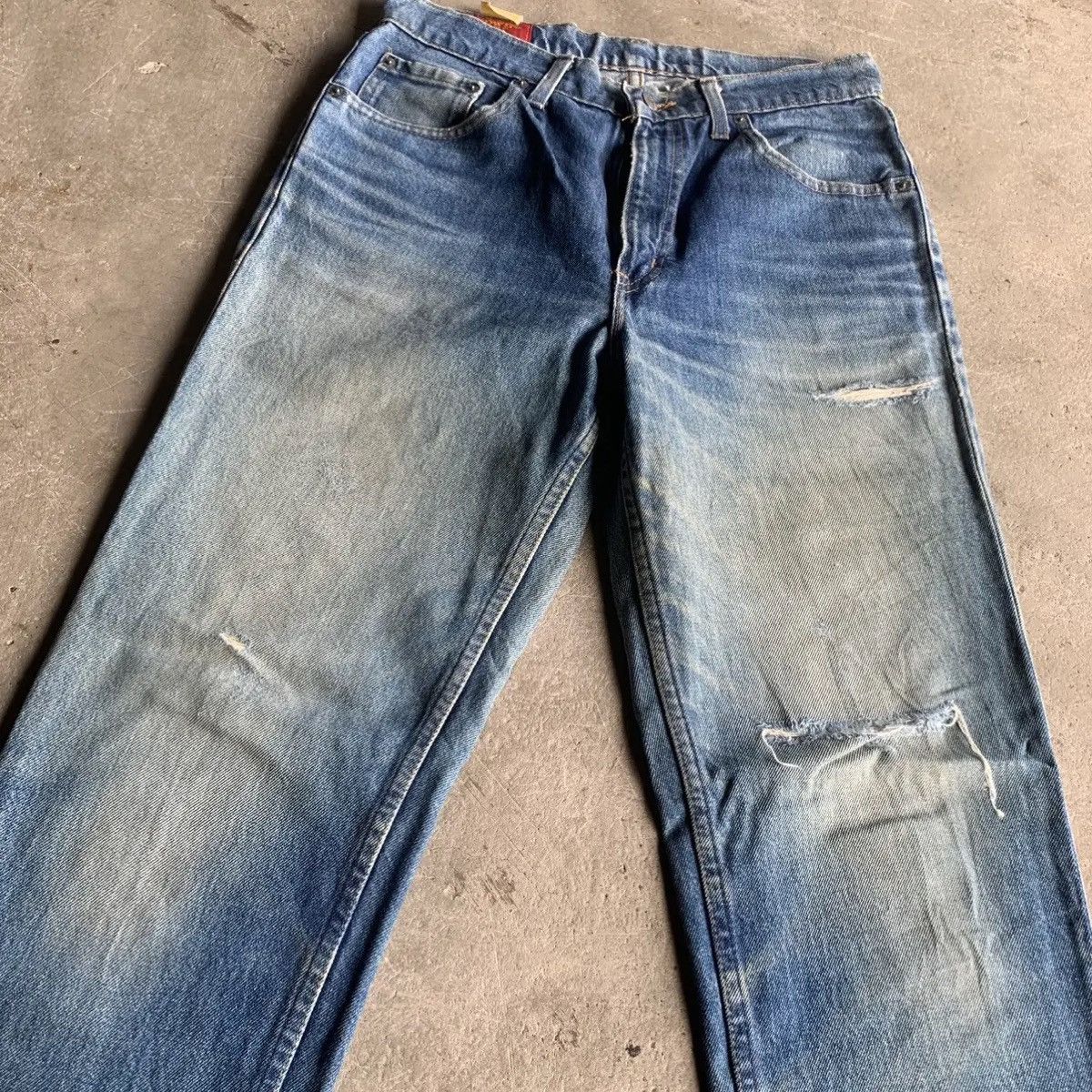 Edwin Vintage Edwin Distressed Jeans 30x31 BlueWash Ripped Denim Size US 30 / EU 46 - 4 Thumbnail