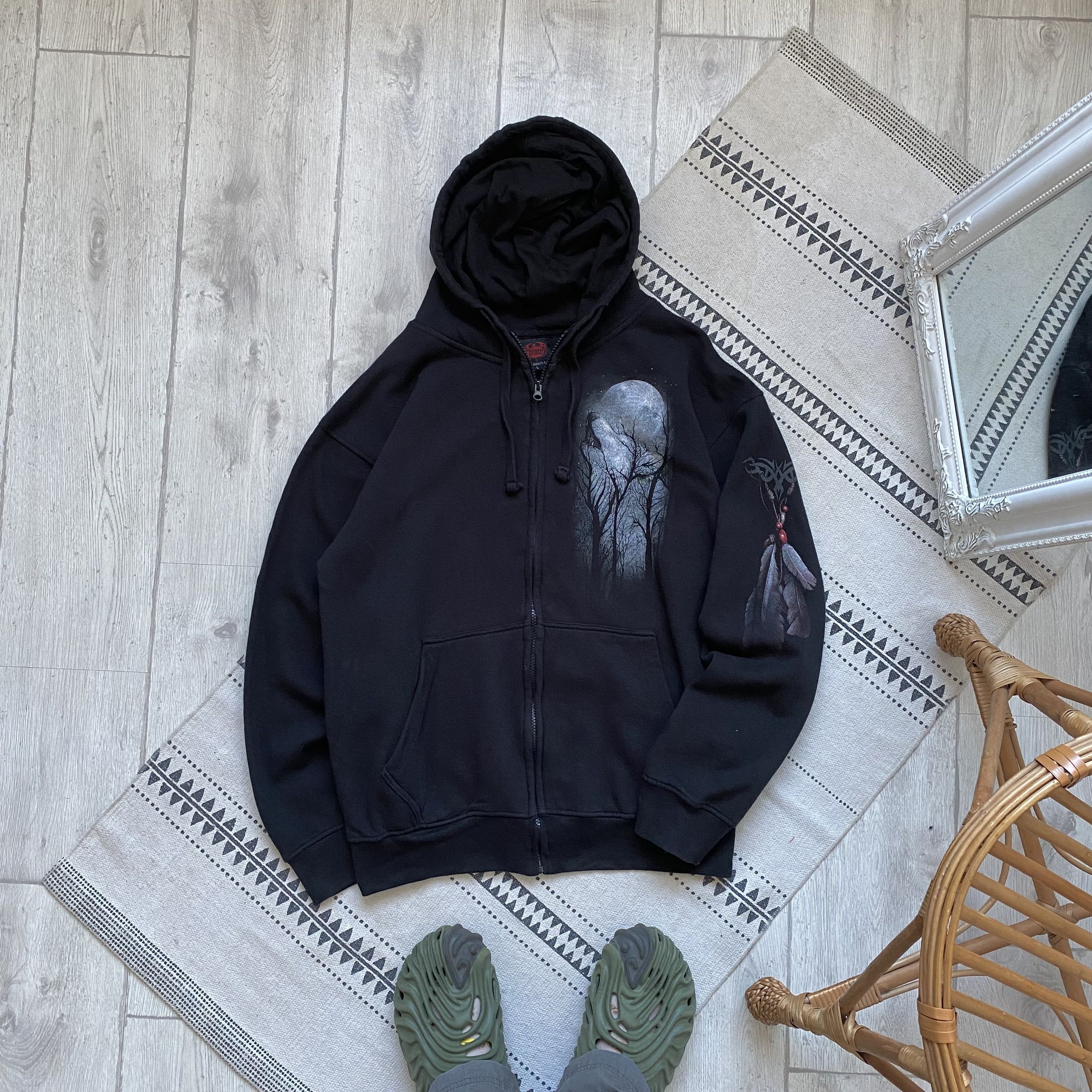 Russell Athletic 🐺Vintage 00 Y2K Wolf Graphic hoodie Zip up Wolves Rock Size US L / EU 52-54 / 3 - 2 Thumbnail