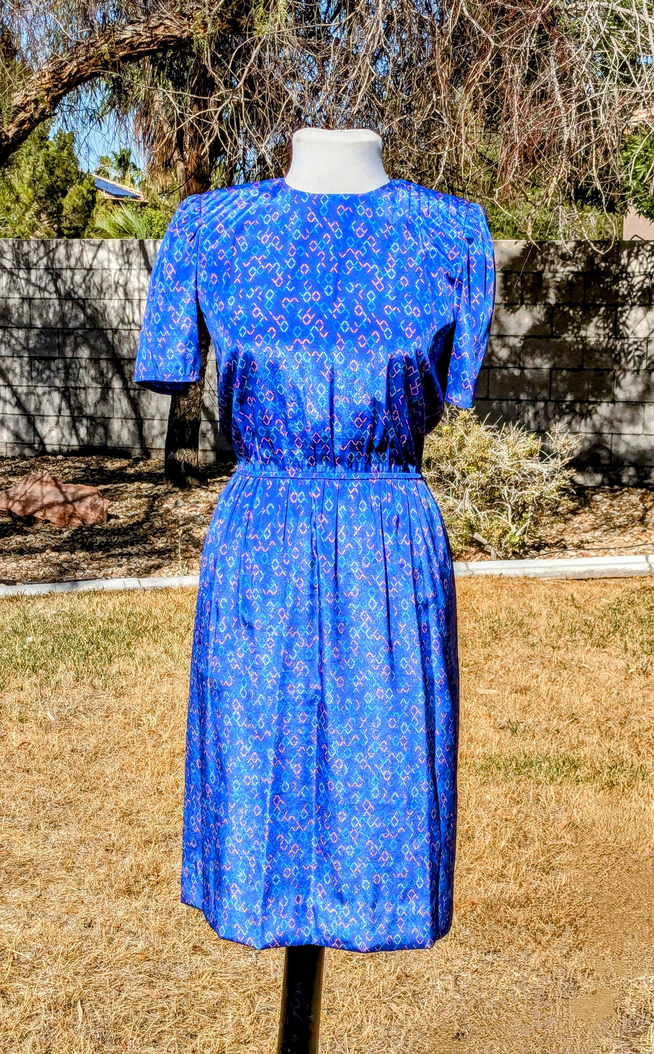 Designer 1980 Shimmer VTG Blouson Maxi Petites for Maggy Dress Size S / US 4 / IT 40 - 1 Thumbnail