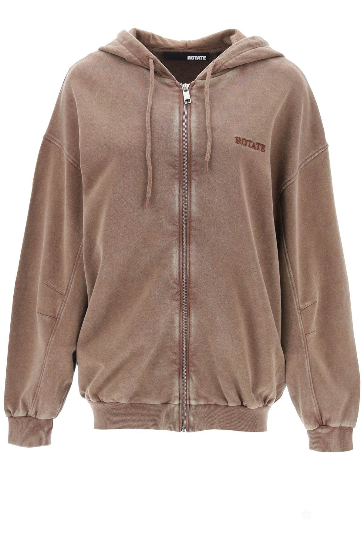 image of Rotate Birger Christensen Embroidered Oversized Sweat in Marrone, Women's (Size XS)