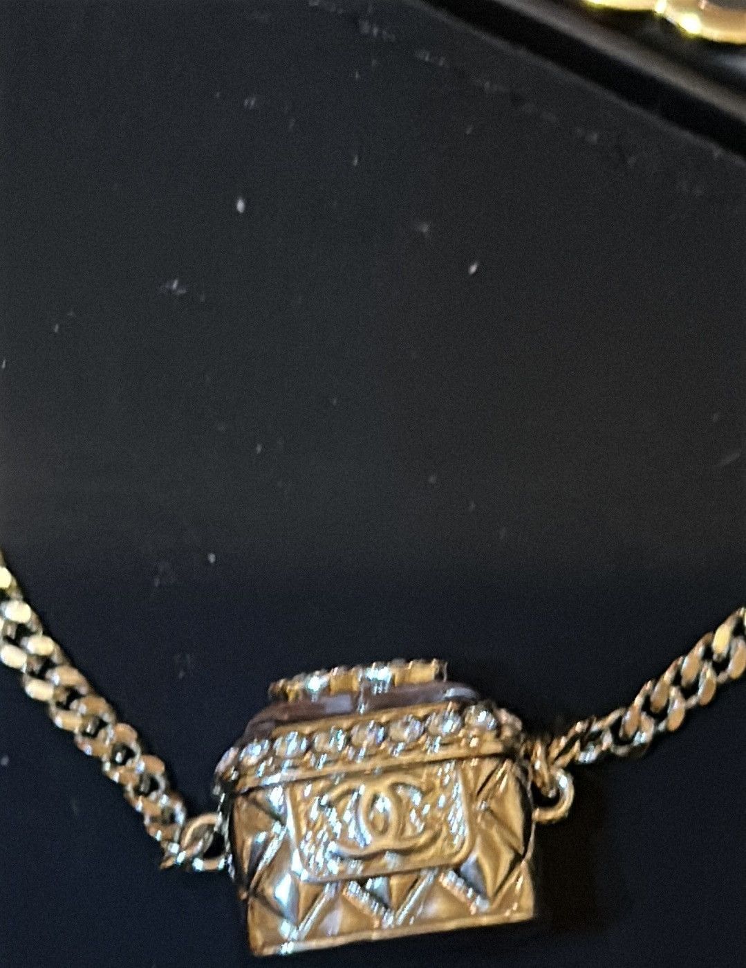 Chanel CHANEL Pink Resin Crystal CC Cuboid Openable Box Necklace Size ONE SIZE - 12 Thumbnail