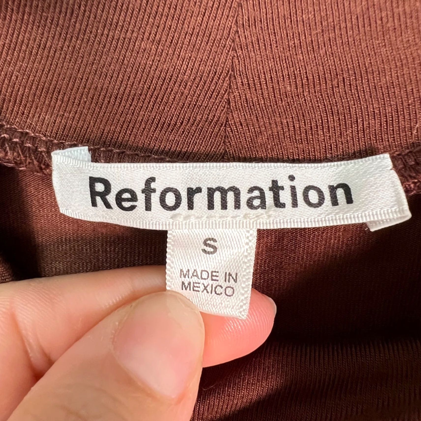 Reformation Reformation Top Shirt Womens Small Brown Long Sleeve Turtleneck Pullover Casual Knit Stretch Everyday Basic Size S / US 4 / IT 40 - 3 Thumbnail