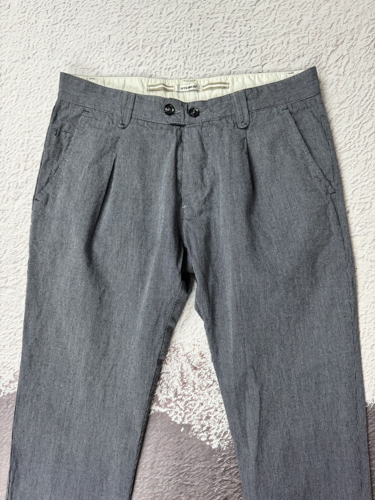 Officina36 Officina 36 cotton striped grey cropped chino pants Size US 30 / EU 46 - 6 Thumbnail