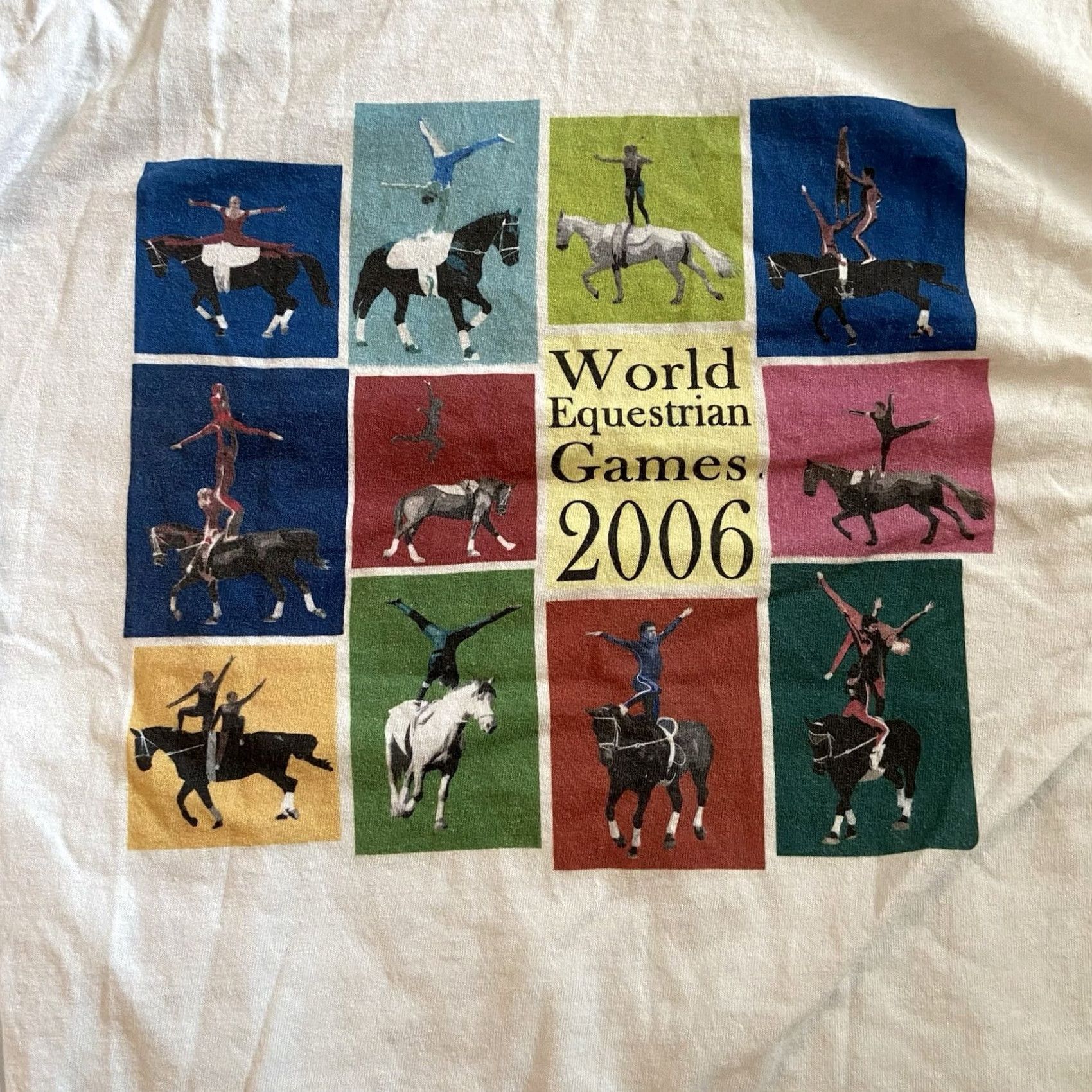 Gildan VINTAGE Gildan Men's L T-Shirt World Equestrian Games 2006 Geometric Horse Shirt Brown Crew Neck Short Sleeve Cotton Graphic Print Size US L / EU 52-54 / 3 - 4 Thumbnail