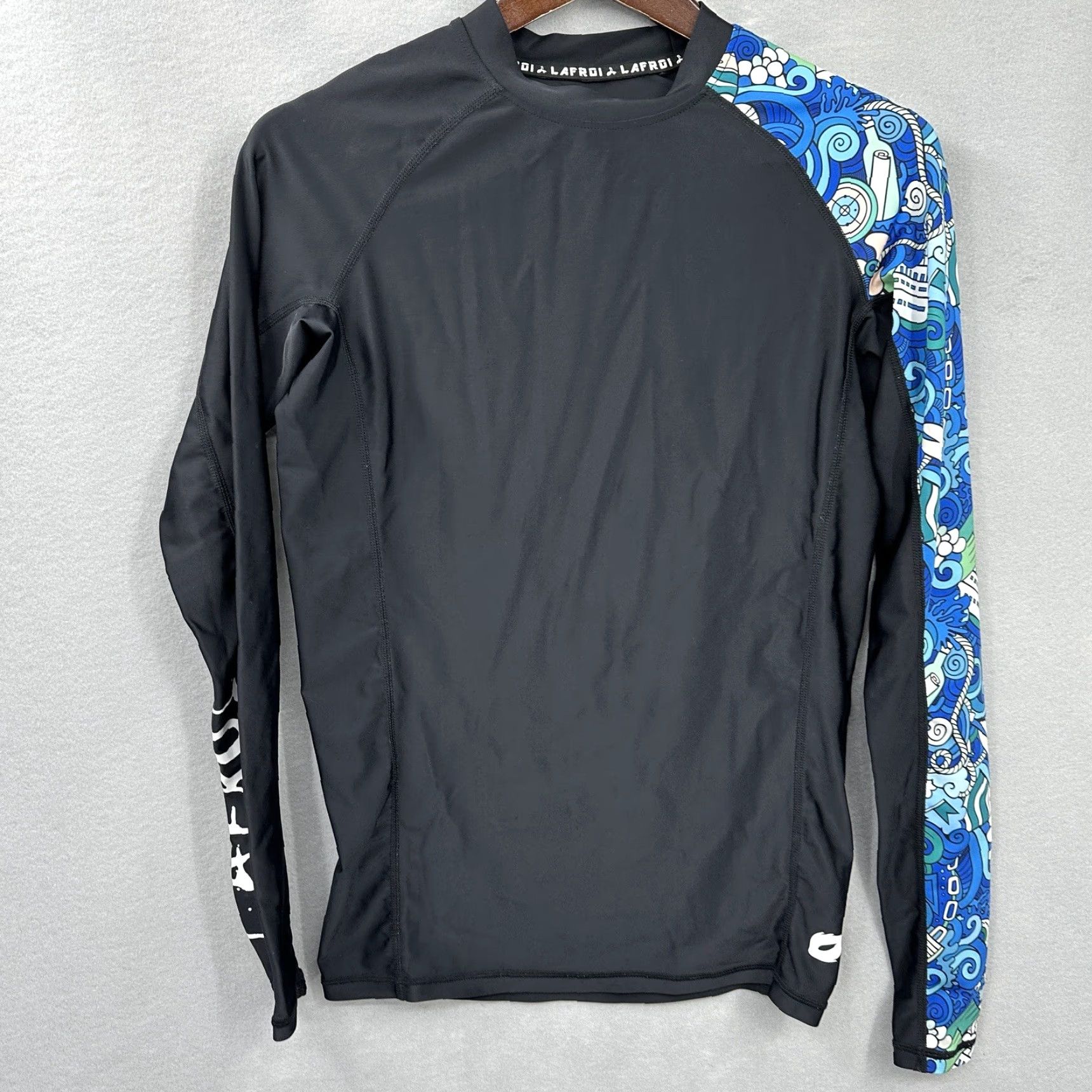 Vintage Lafroi Shirt Mens Small Long Sleeve Hypershield Performance Black Rash Guard MMA Compression Size US S / EU 44-46 / 1 - 2 Thumbnail