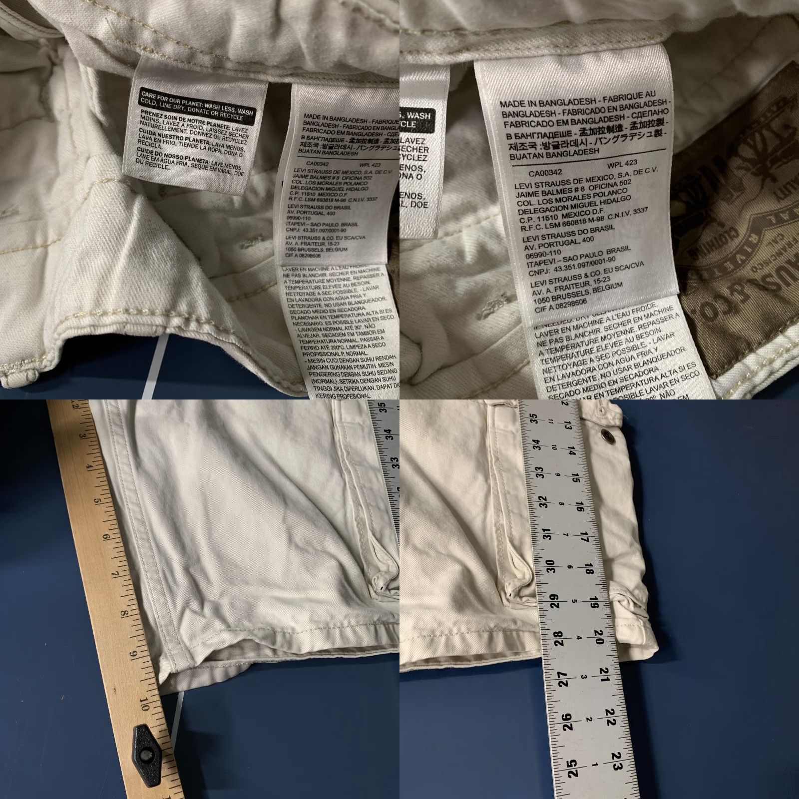 Levi's Levis Short Mens SIZE 34 Ivory Utility Pockets Outdoor 34X10 Size US 34 / EU 50 - 9 Thumbnail