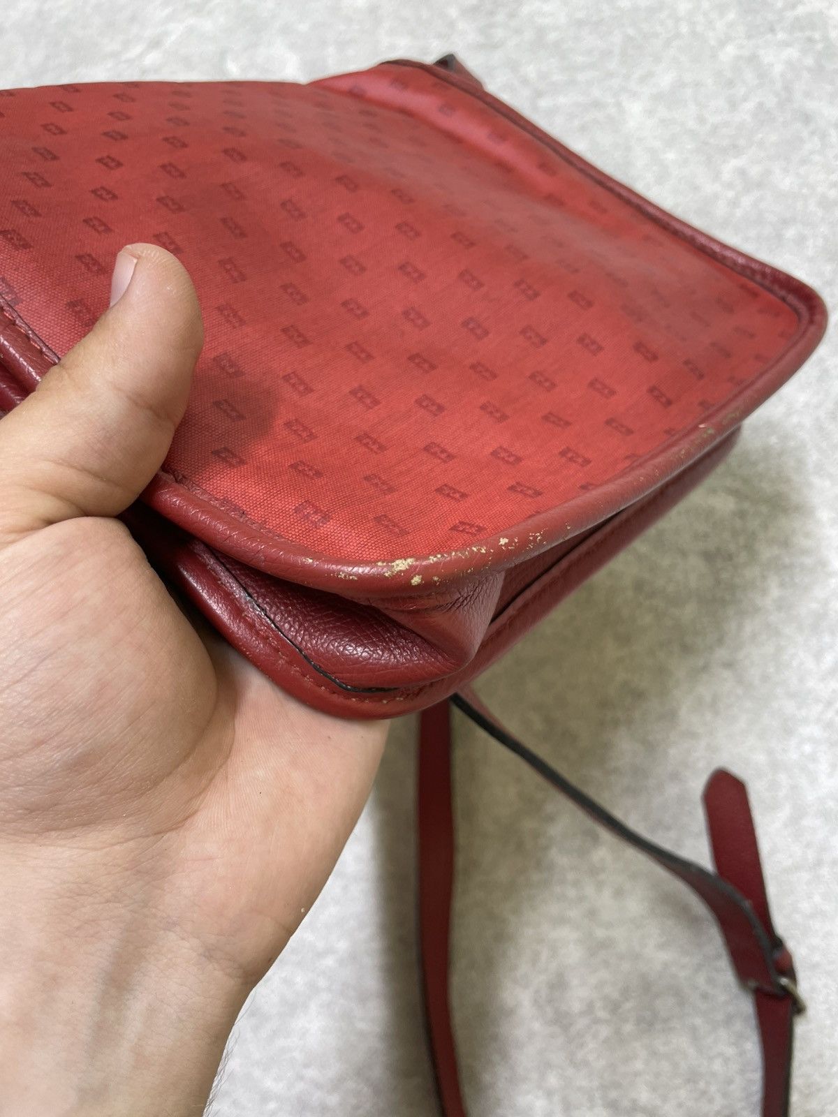 Fendi Vintage Fendi Red Zucca Monogram Shoulder Bag Size ONE SIZE - 12 Thumbnail