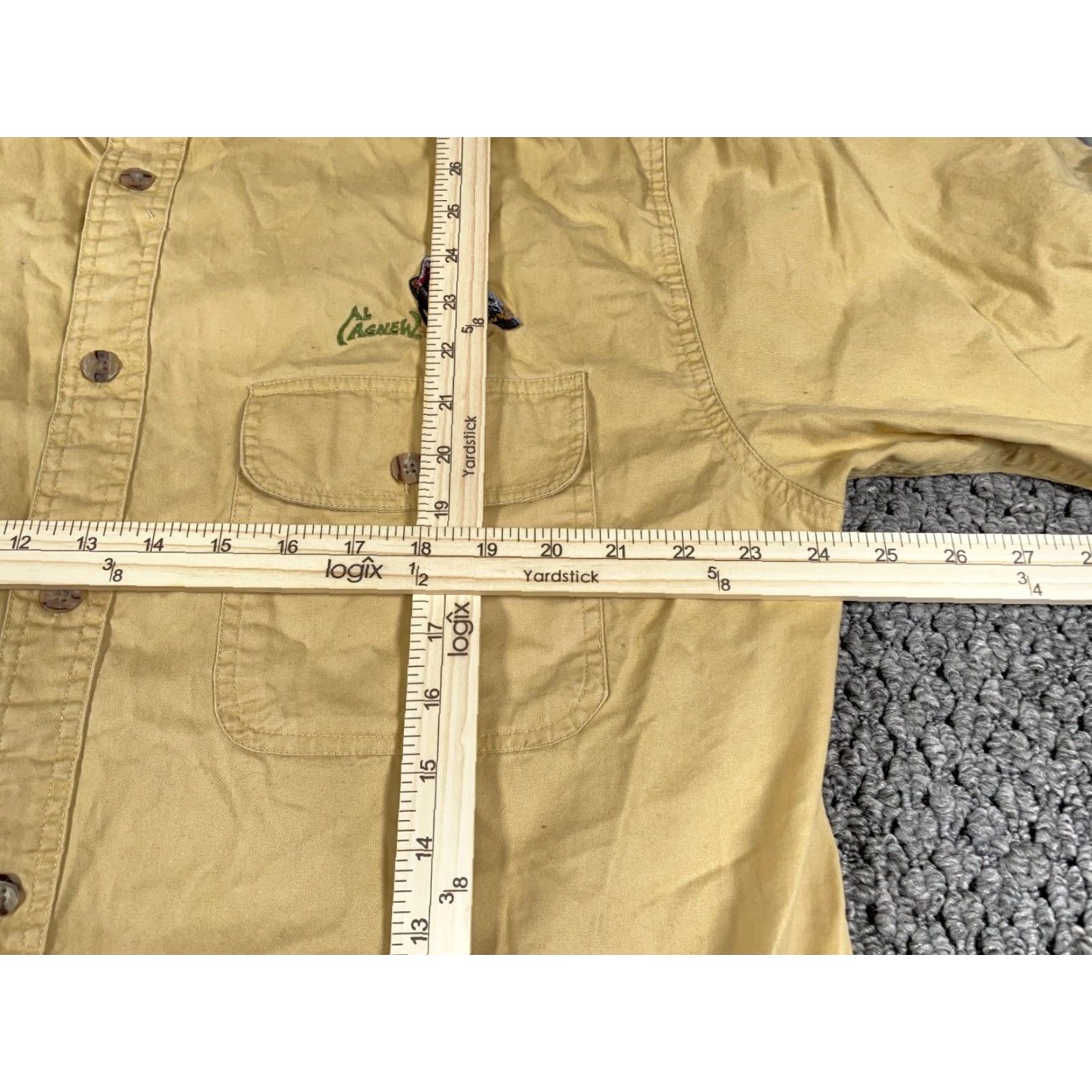 Vintage VINTAGE Bluewater Al Agnew Deer Embroidered Shirt Men XL Beige Twill Button-Up Collared 90s Outdoors Size US XL / EU 56 / 4 - 7 Thumbnail