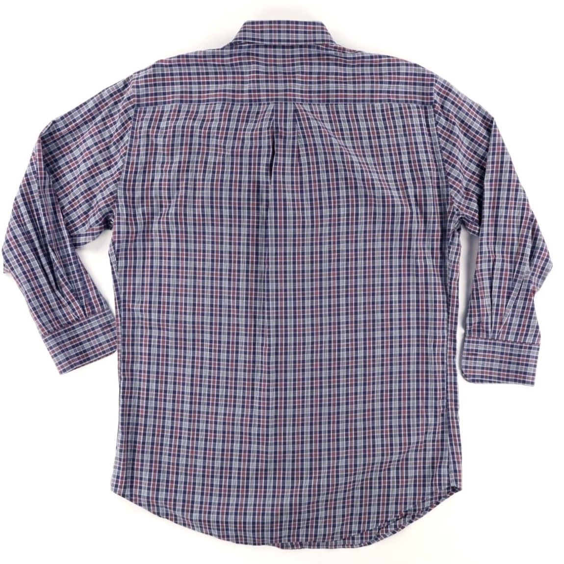 Peter Millar Peter Millar Dress Cotton Plaid Long Sleeve Button Up Shirt Navy Men's L Size 42R - 4 Thumbnail