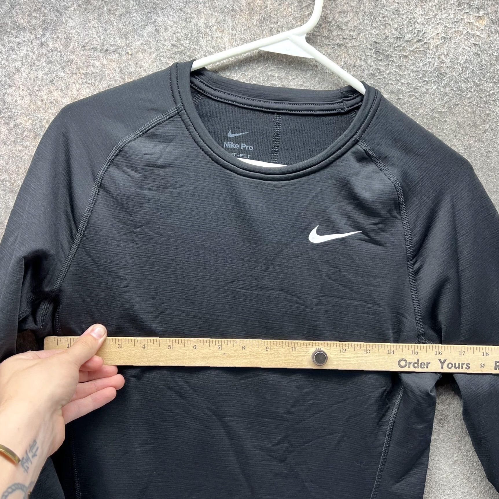 Nike Nike Pro Dri-FIT Shirt Mens M Black Slim Fit Long Sleeve Training Top Size US M / EU 48-50 / 2 - 7 Thumbnail