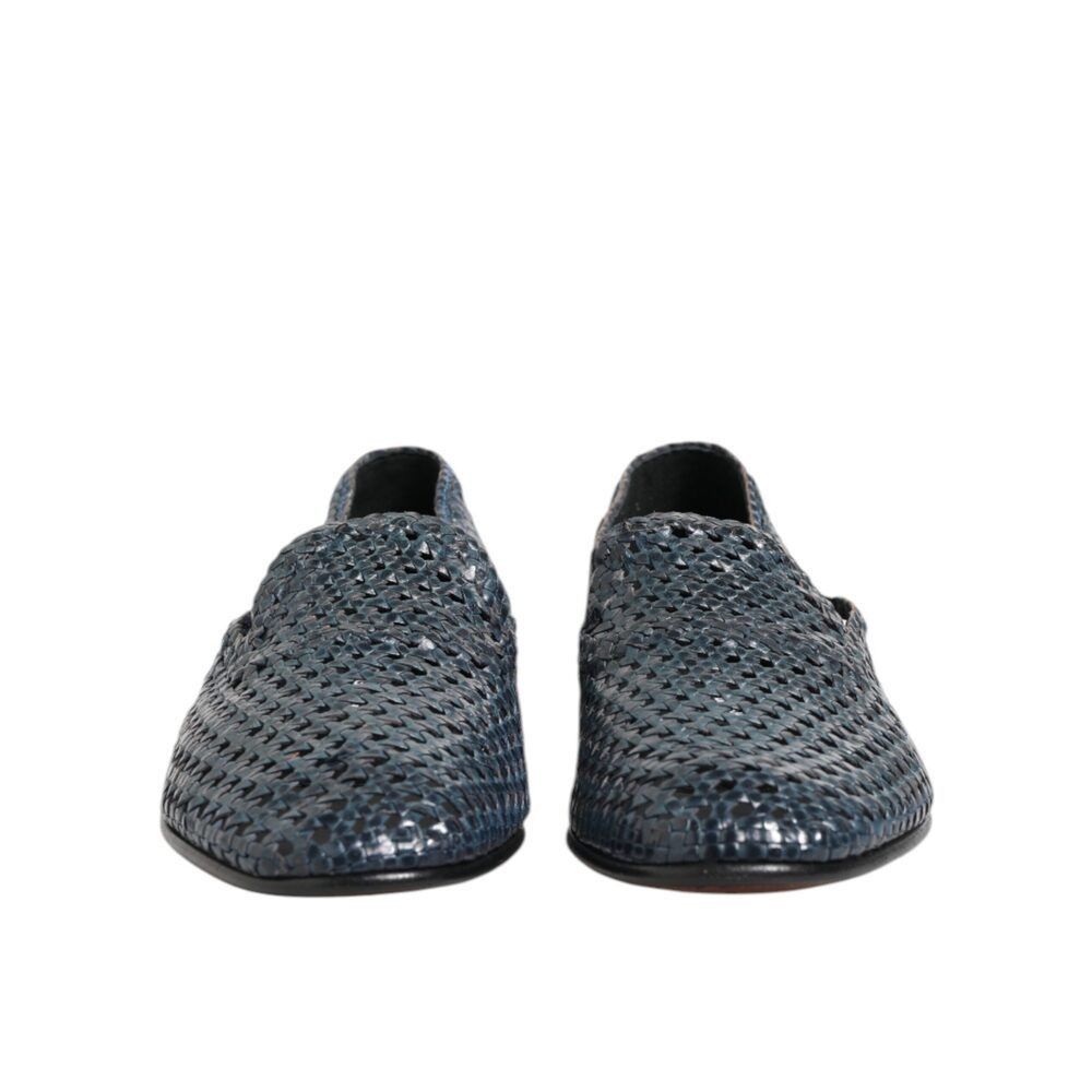 Dolce & Gabbana Dolce & Gabbana Blue Woven Leather Slip On Loafers Shoes Size US 8 / EU 41 - 2 Thumbnail