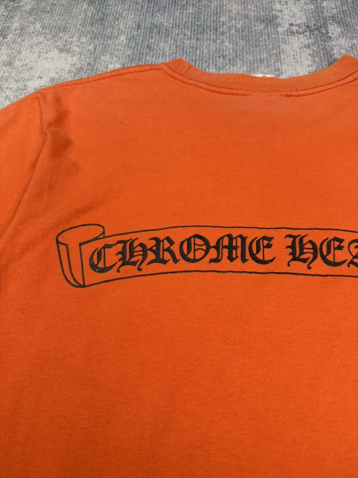 Chrome Hearts Vintage! Orange Scroll Script Pocket tee Size US M / EU 48-50 / 2 - 6 Thumbnail