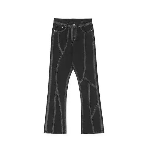 High Sport × Japanese Brand × Jean Striped Black Stacked Denim Jeans Size US 30 / EU 46 - 3 Thumbnail