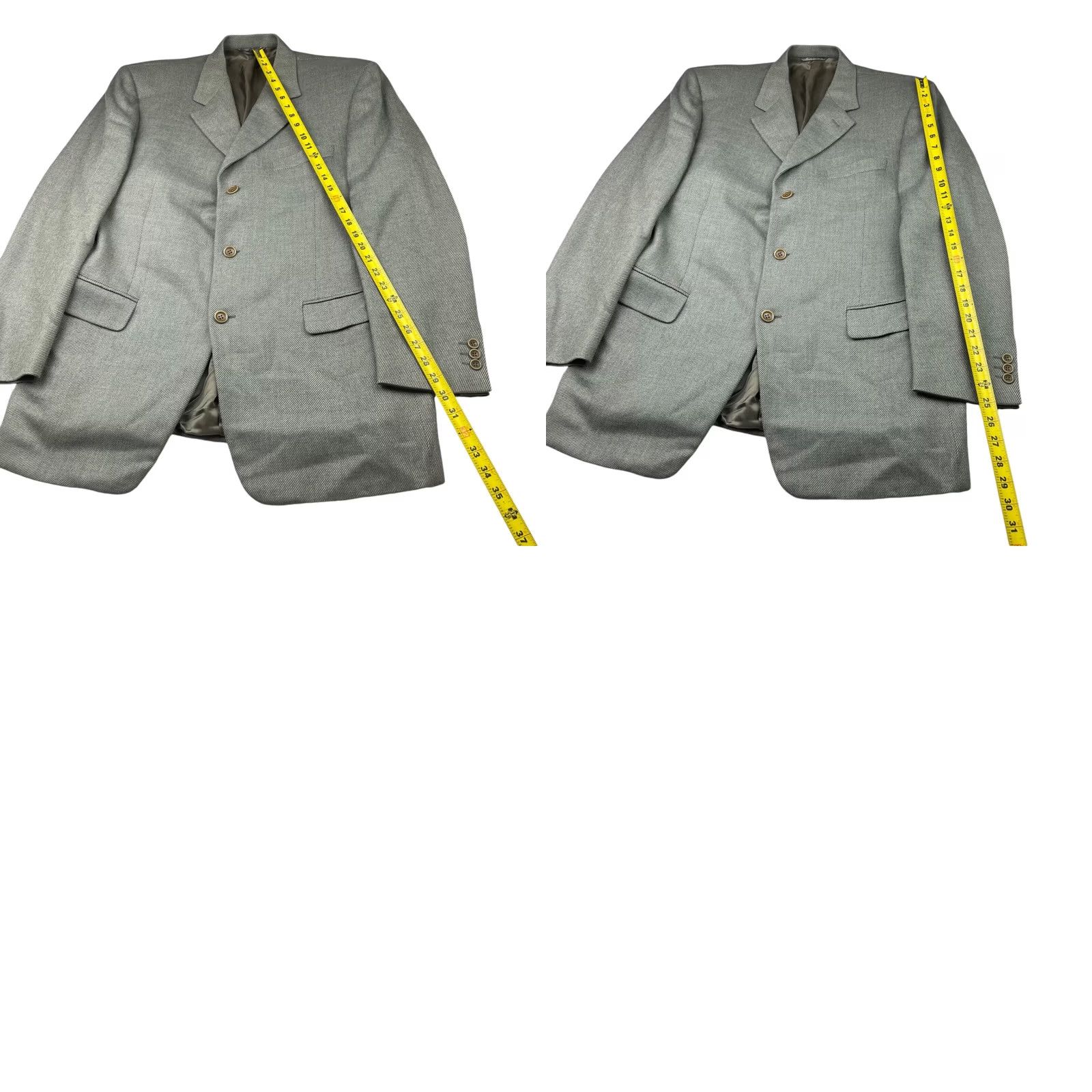 Canali Canali Blazer Men's Flannel Tweed Green/Gray 42R US Italy Wool Size 42R - 9 Thumbnail