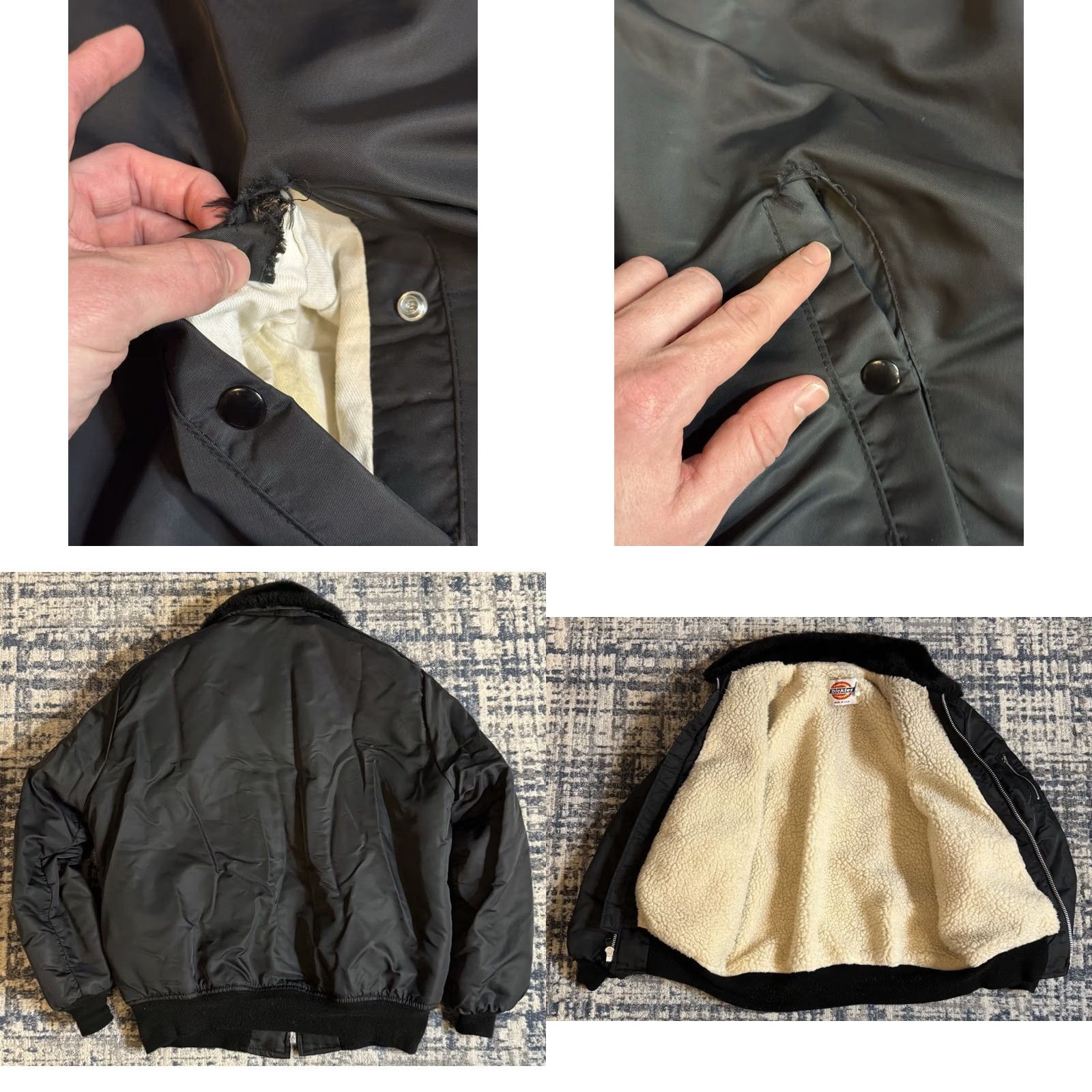 Dickies VINTAGE Dickies Bomber Jacket 80s Military B-15 Style Zip Lined Black Men Sz L Size US L / EU 52-54 / 3 - 8 Thumbnail