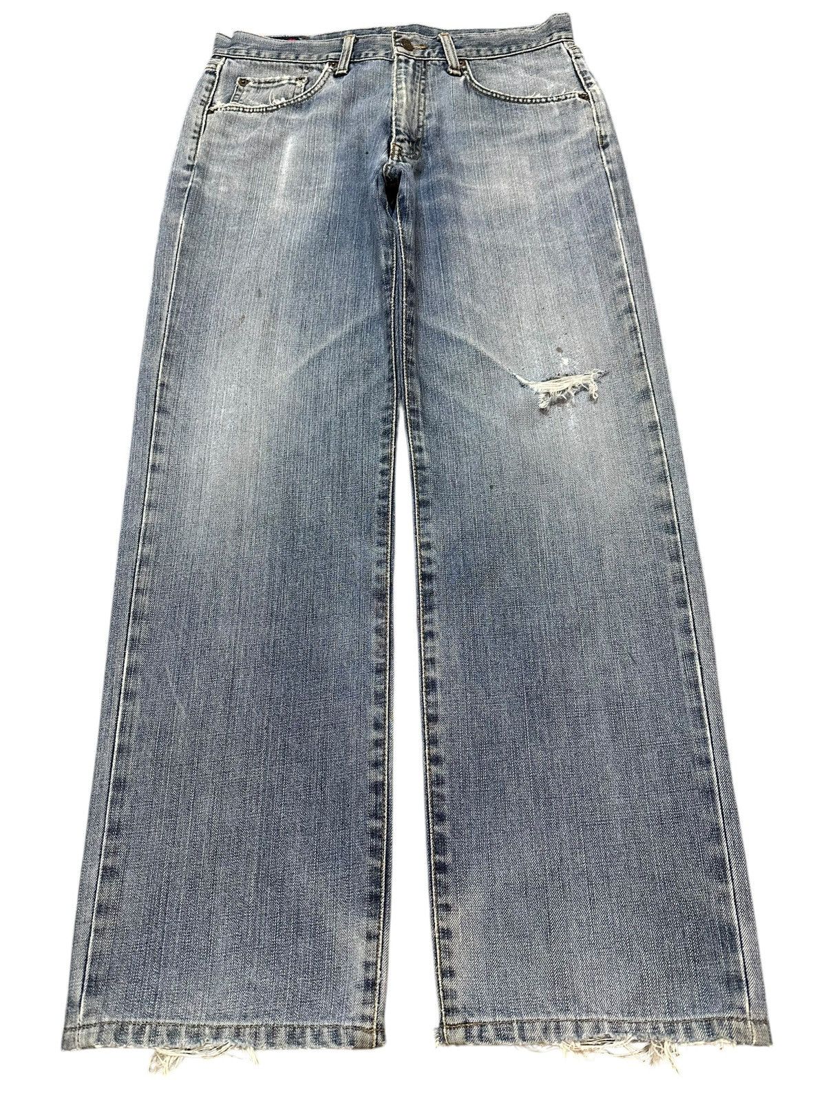 Vintage Edwin 503zz Faded Blue Wash Distress Loose Jeans