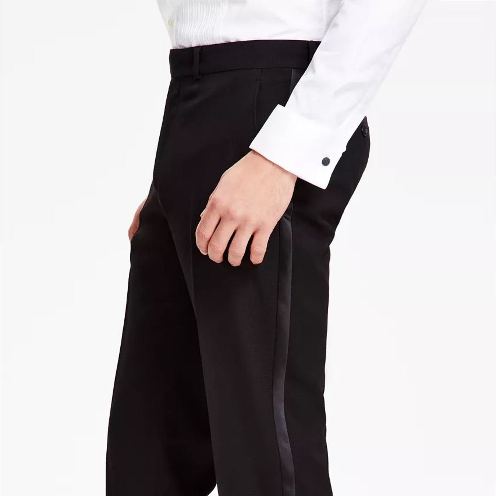 Kenneth Cole Kenneth Cole Reaction Men's Black Slim Dress Pants 42W 32L Size US 42 / EU 58 - 4 Thumbnail