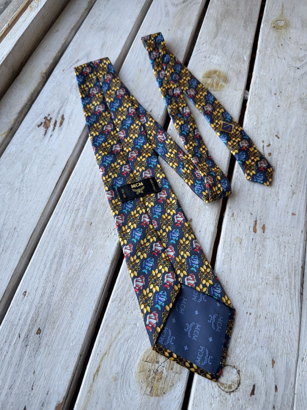 Designer × MCM Vintage MCM Silk Tie – Heraldic Baroque Pattern Italy Size ONE SIZE - 5 Thumbnail