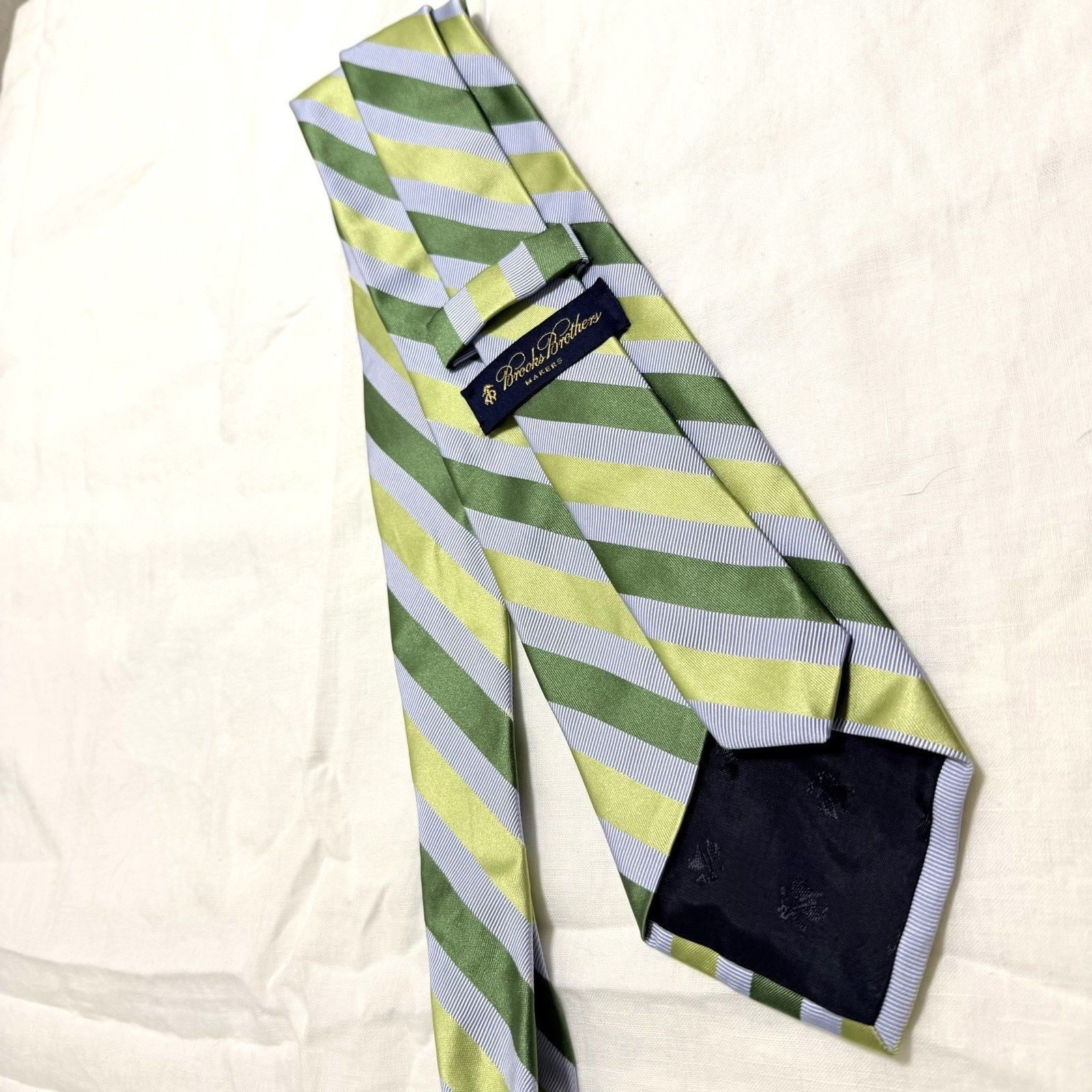 Brooks Brothers Brooks Brothers Makers Green/Blue Stripe Silkblend Tie 2000s Size ONE SIZE - 5 Thumbnail