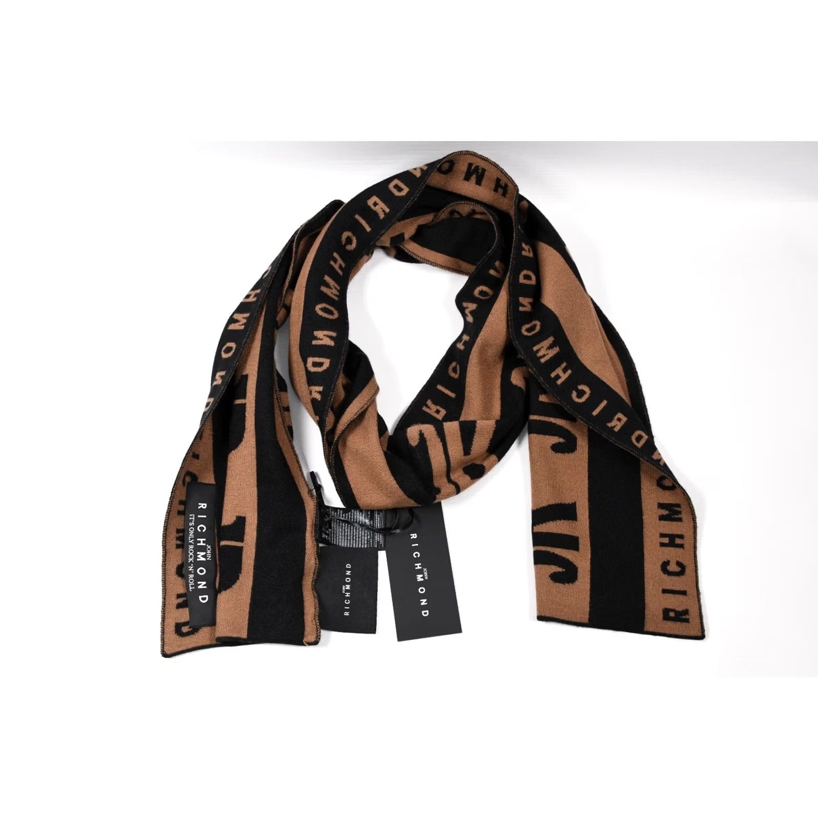 John Richmond John Richmond Scarf Knit Brown Logo 50%Viscose 28%Polyester 22%Nylon Men's Regular Brown Scarf Mens Size ONE SIZE - 5 Thumbnail