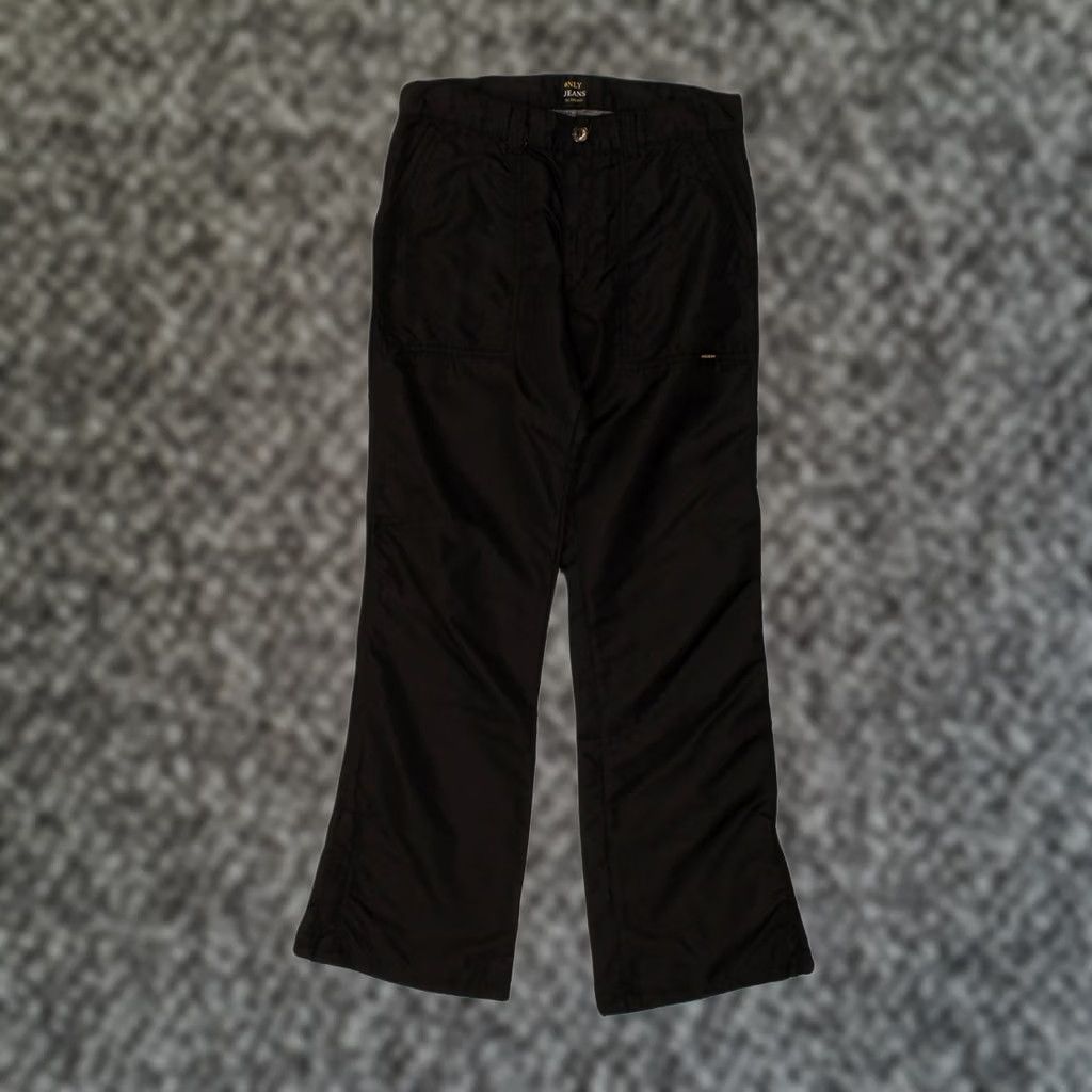 Vintage VINTAGE Womens Bootcut Trousers Black Cotton W30 L30 - Designer Casual Business Mid Rise Zip Pockets Size 30" / US 8 / IT 44 - 1 Thumbnail