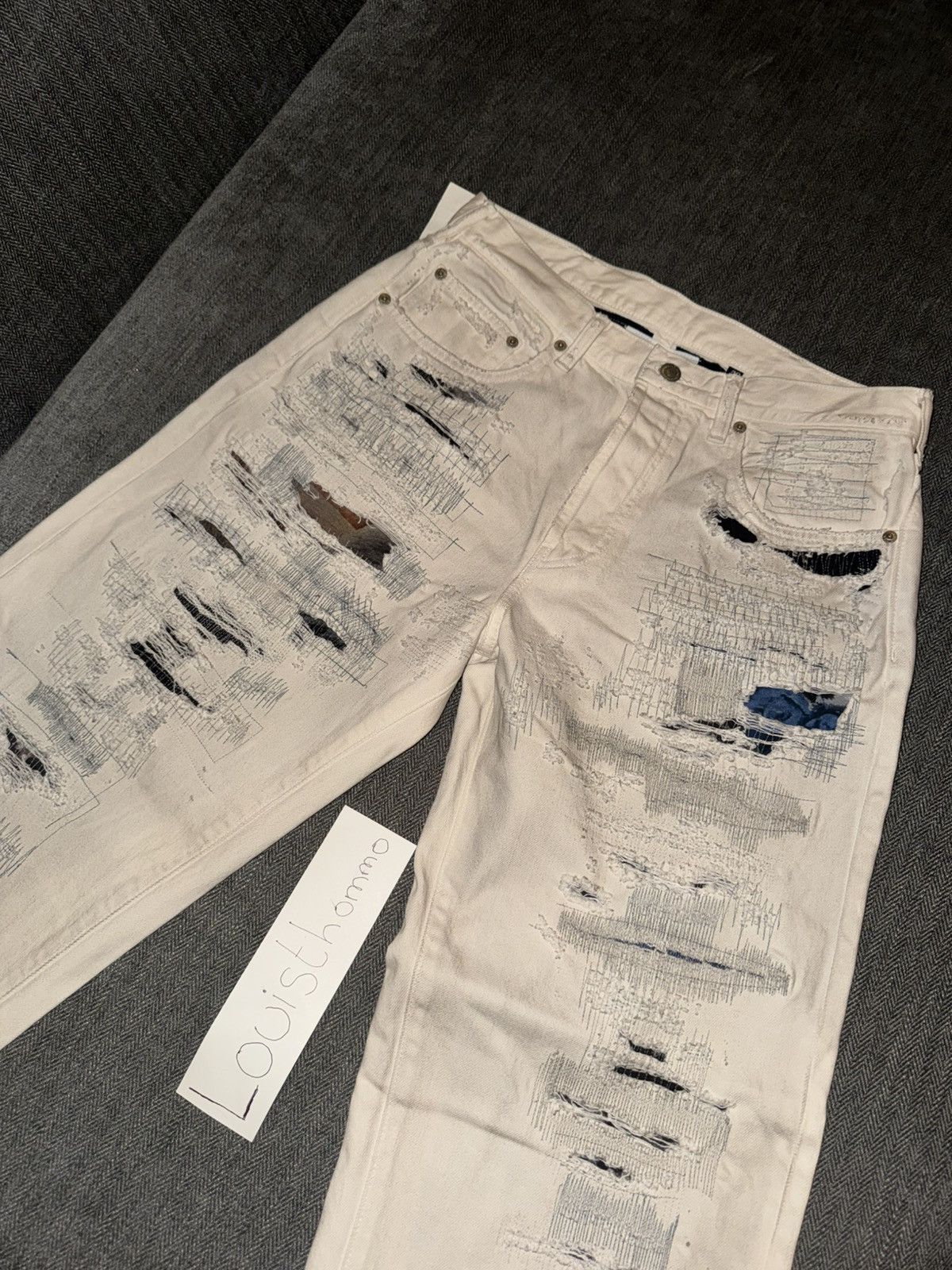 Maison Margiela × Supreme Supreme x MM6 Maison Margiela Distressed Loose Fit jean Size US 30 / EU 46 - 2 Thumbnail
