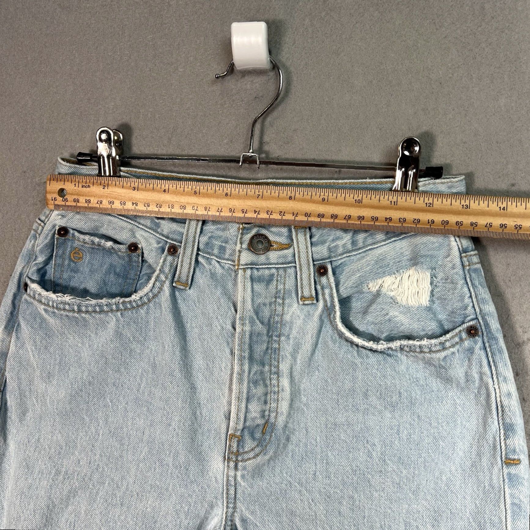 Vintage Etica Jeans Womens Size 25 High Rise Straight Leg Distressed Denim Blue 5-Pocket Size 42" / US 20 - 3 Thumbnail