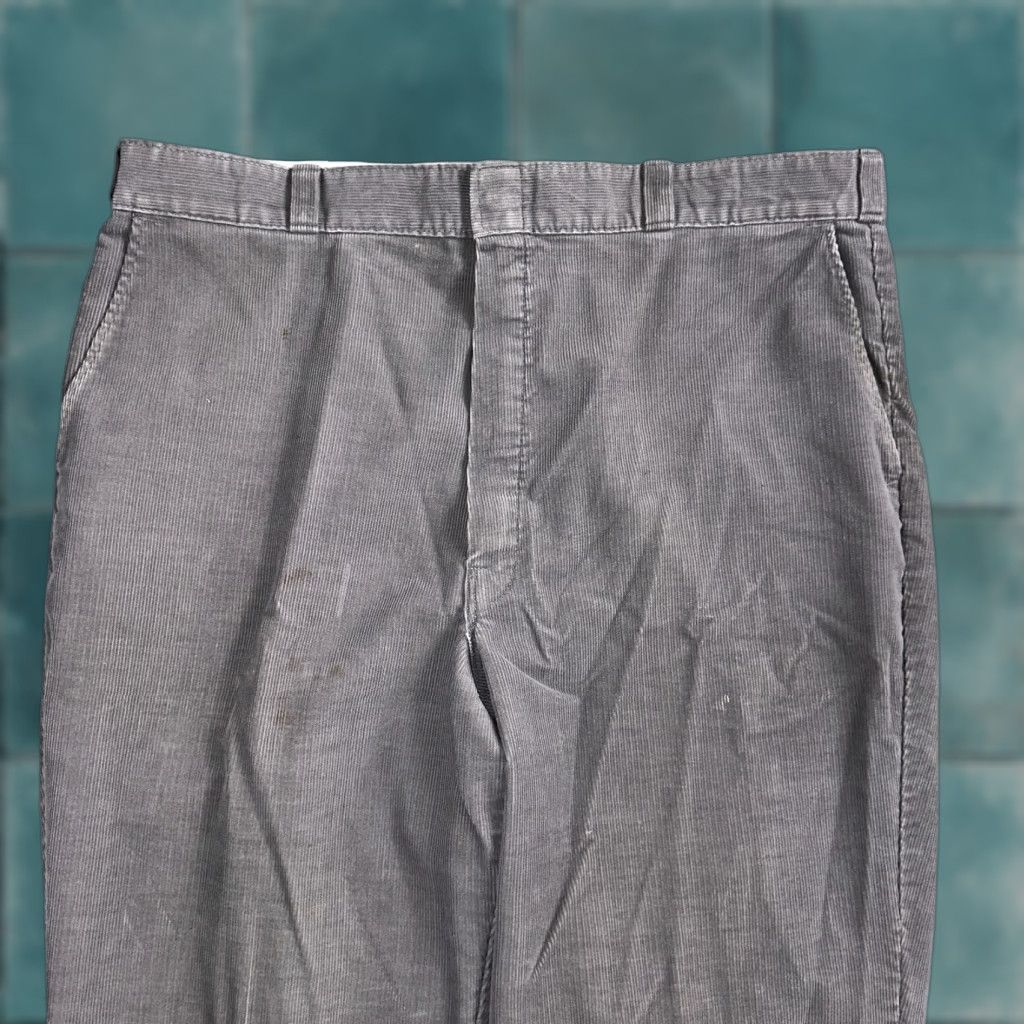 VINTAGE Big Mac Pants Mens 40 Gray Corduroy Grandpa Trousers USA 38x32
