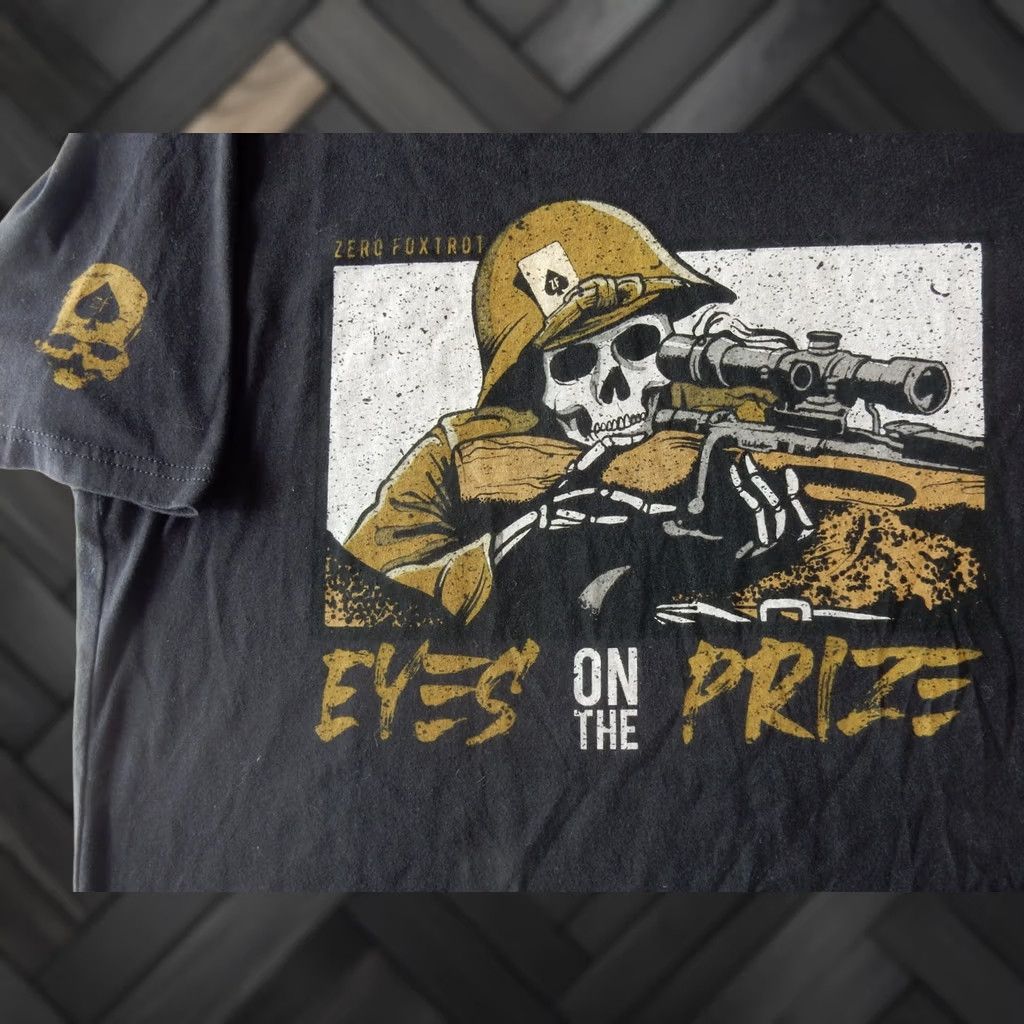 Vintage Zero Fox Trot T-Shirt Men L Eyes On The Prize Black Cotton Short Sleeve Graphic Print Shirt Mens Size US L / EU 52-54 / 3 - 1 Thumbnail