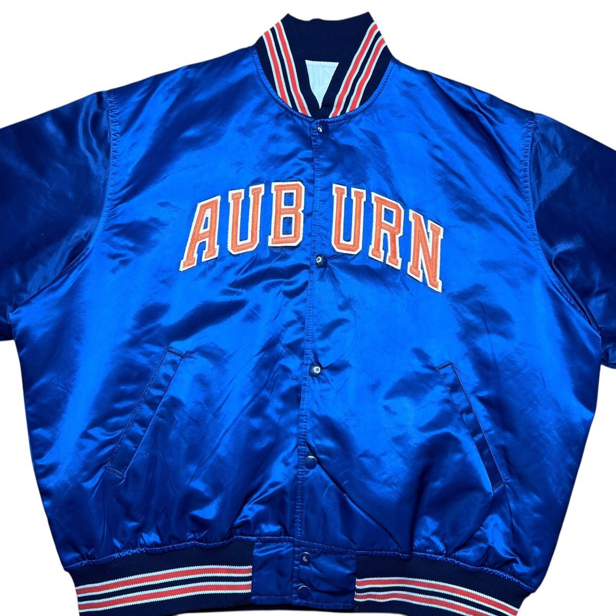 Starter Vintage 1980s NCAA Auburn Tigers Starter Satin Bomber Jacket Size US XL / EU 56 / 4 - 6 Thumbnail
