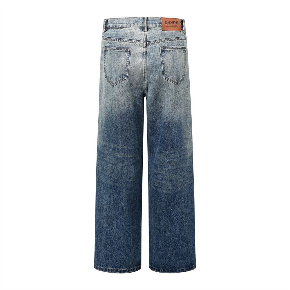 Japanese Brand × Jean Street punk distressed loose wide-leg gradient washed jeans Size US 32 / EU 48 - 3 Thumbnail