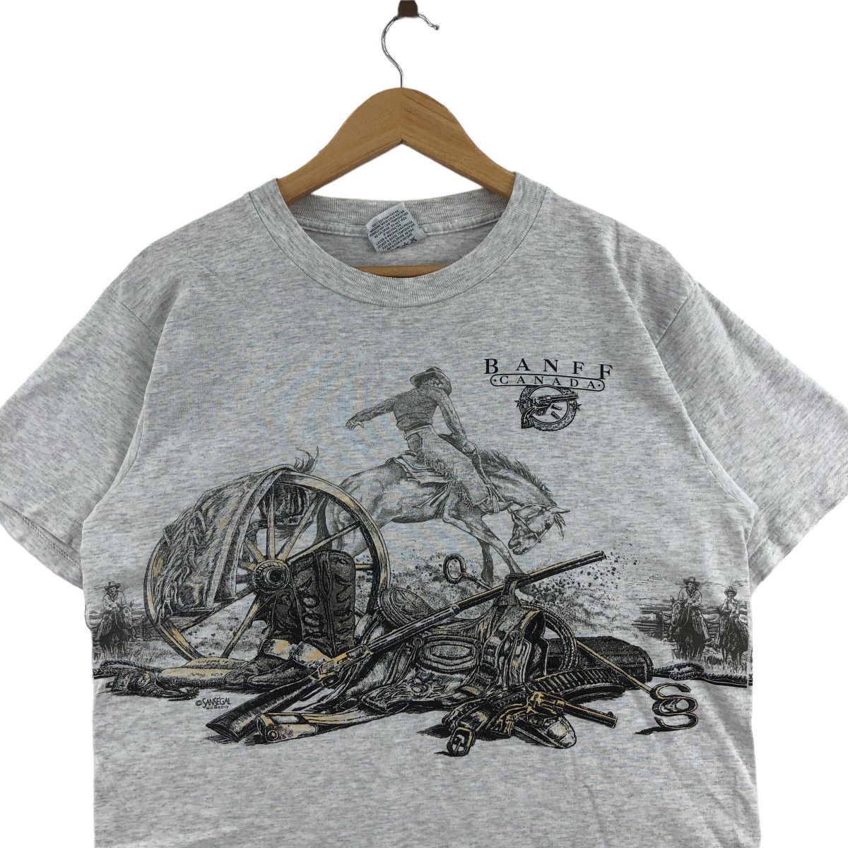 Vintage Vintage 90s BANFF Canada T-Shirt Sansegal Horse Artwork Size US M / EU 48-50 / 2 - 2 Thumbnail