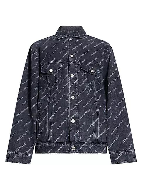 image of Adidas x Balenciaga O1S1Wg110524 Year Of Typo Large Fit Jacket In Washed Black, Women's (Size XS)