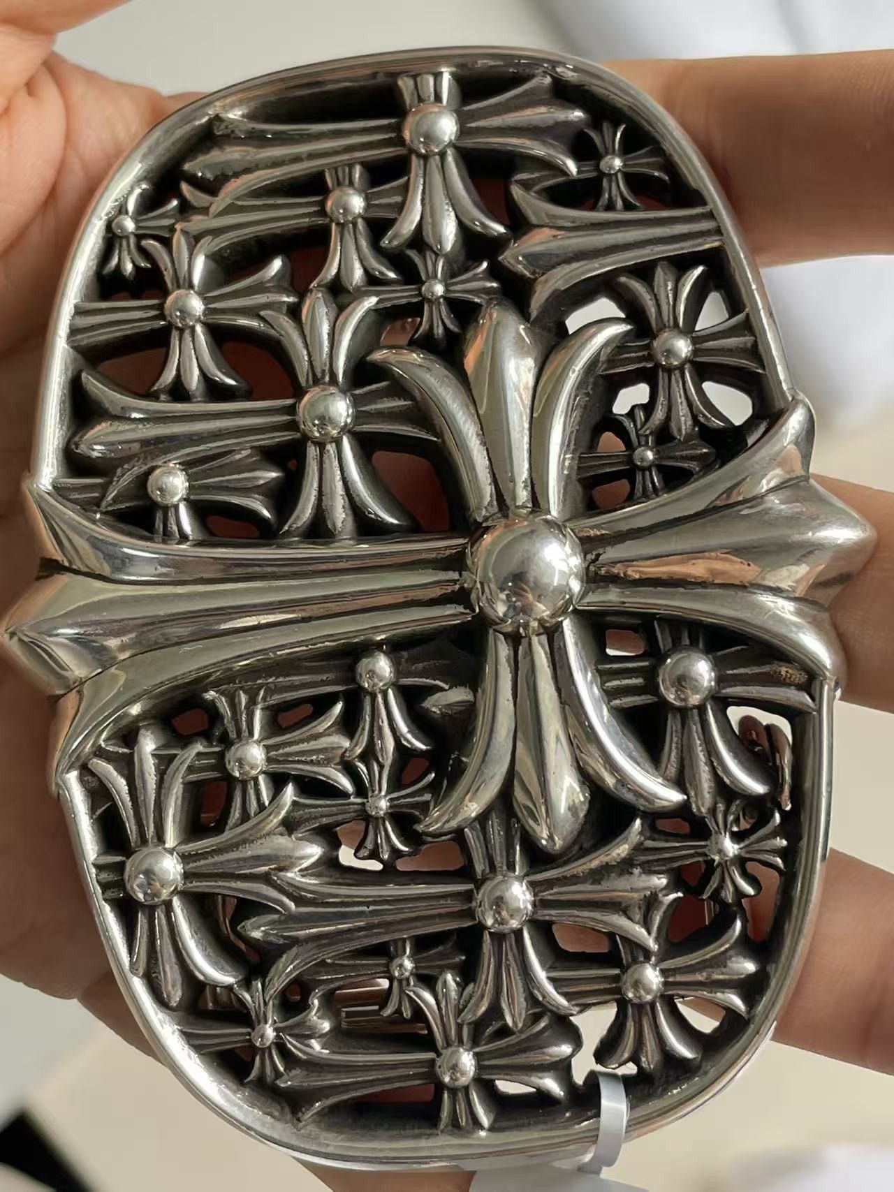 Chrome Hearts Chrome Hearts Silver Cemetery Cross Belt Buckle Size ONE SIZE - 11 Thumbnail