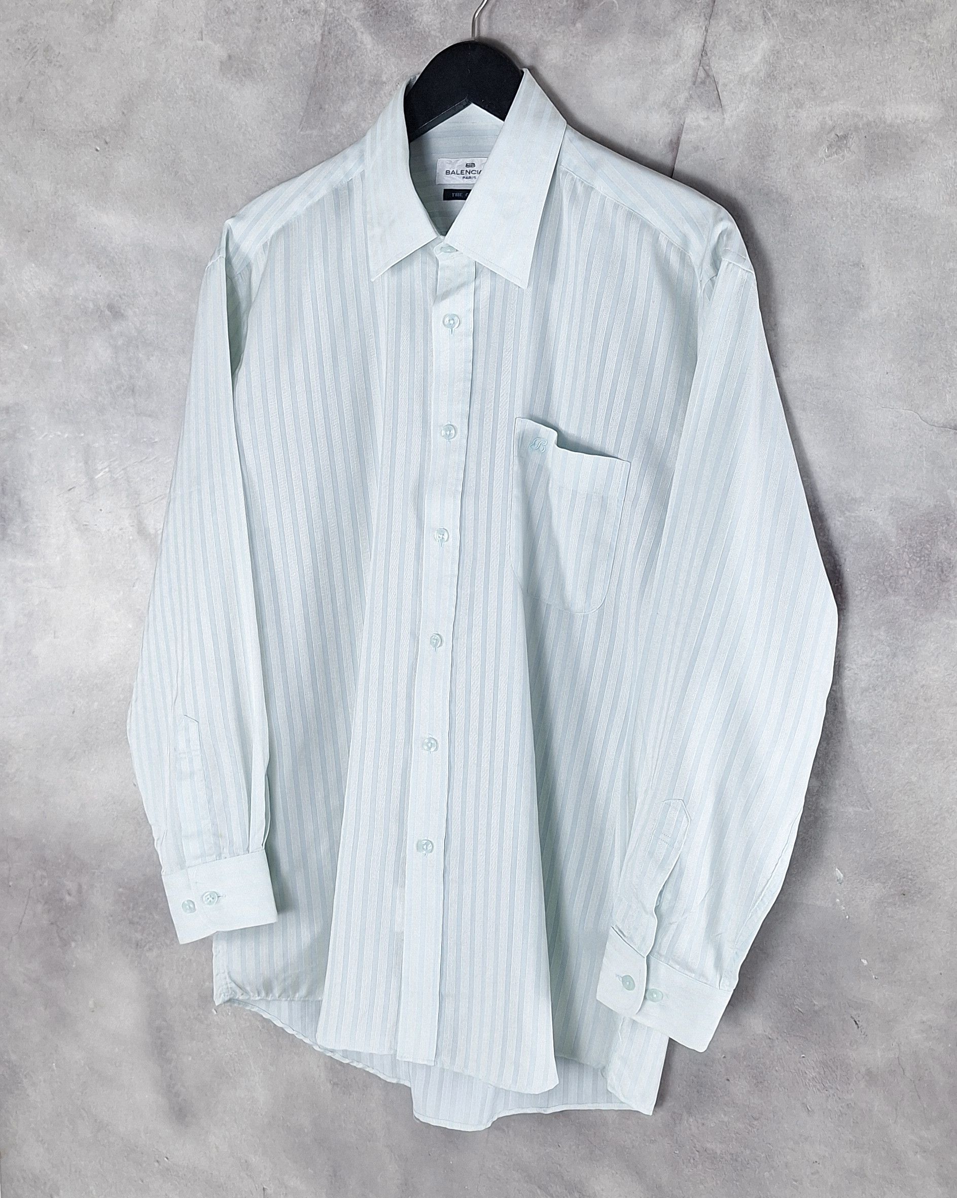Balenciaga Vintage Balenciaga Striped Shirt Size US L / EU 52-54 / 3 - 4 Thumbnail
