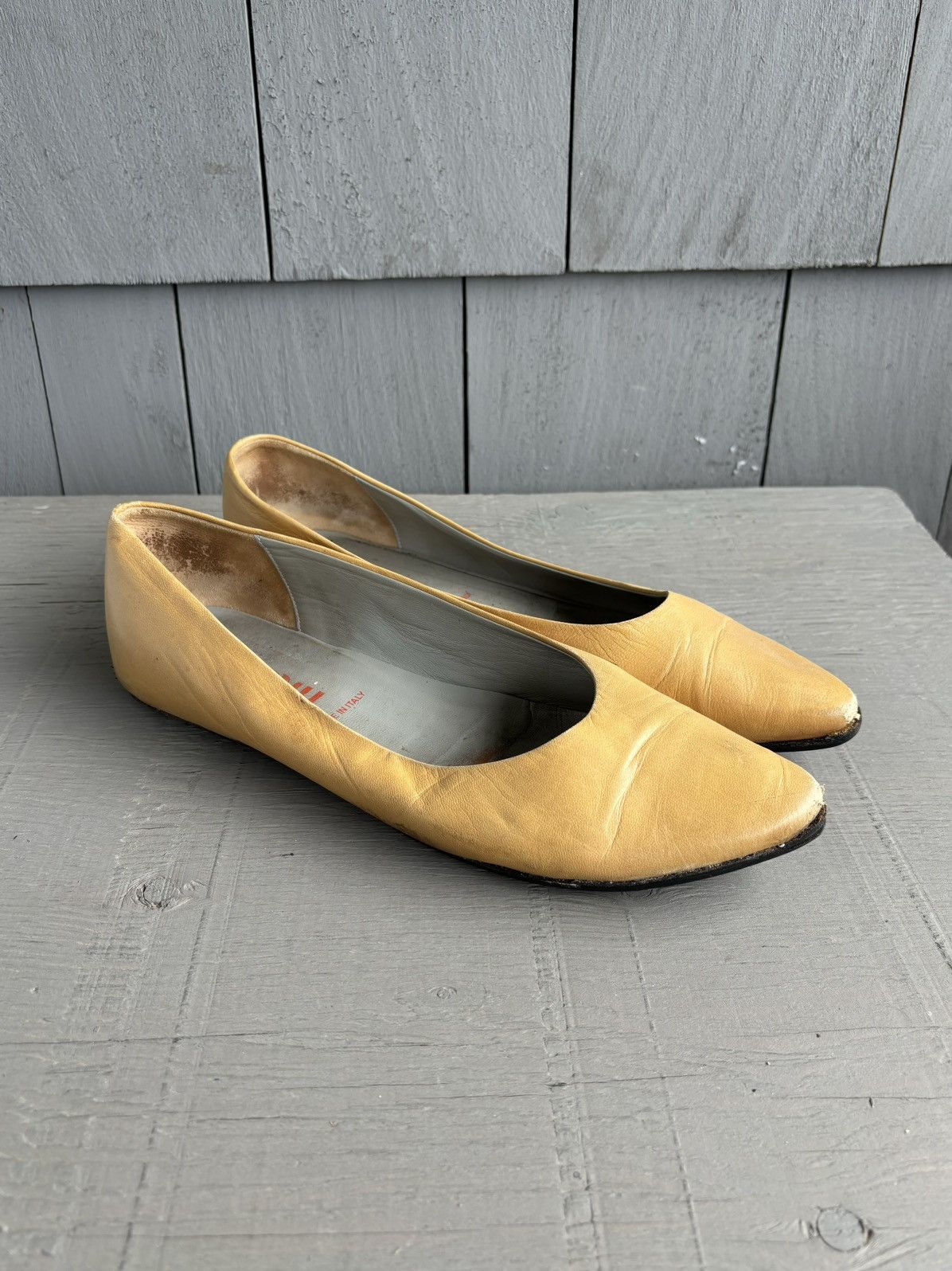 Miu Miu × Prada × Vintage Vintage Miu Miu Flats 90s Leather Slip On Loafer Prada Point Size US 10 / IT 40 - 2 Thumbnail