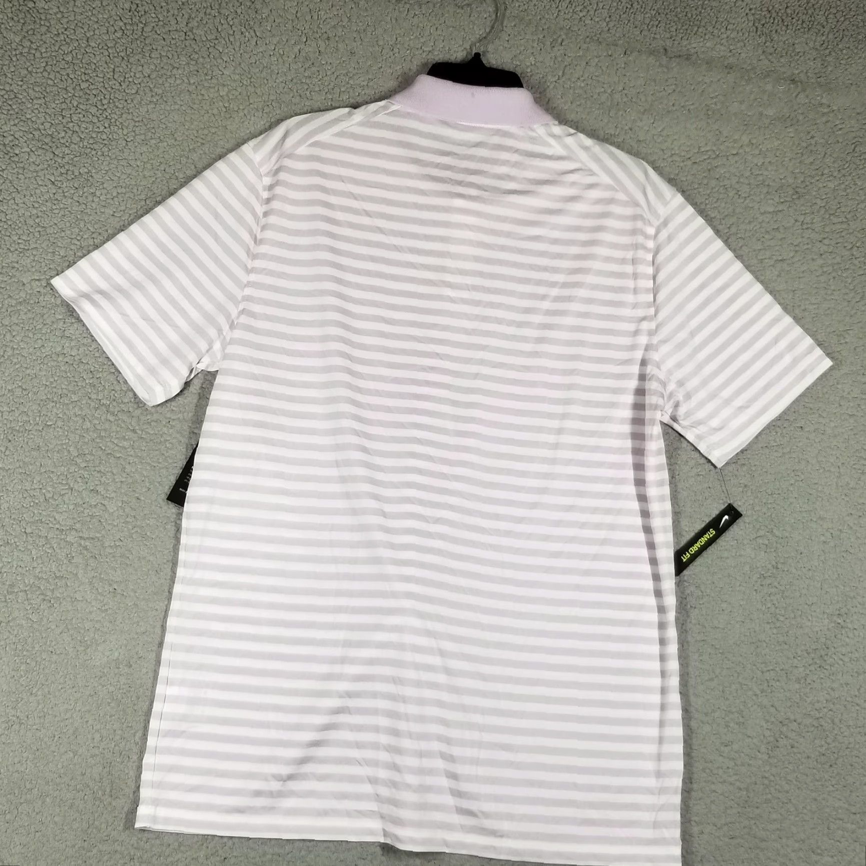 Nike Nike Dri-FIT Victory Collared Shirt Mens Medium Purple White Stripe Standard Fit Size US M / EU 48-50 / 2 - 2 Thumbnail